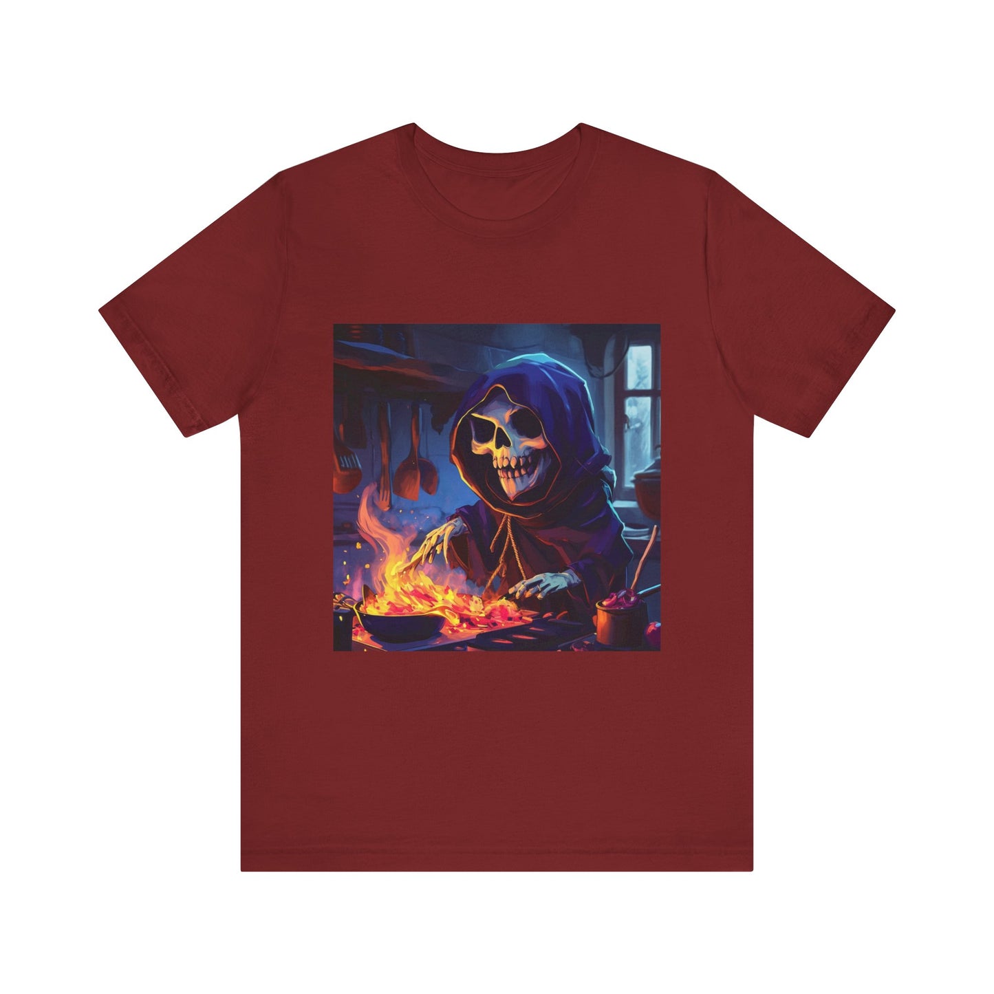 Grim Reaper Cooking Unisex Jersey Short Sleeve Tee