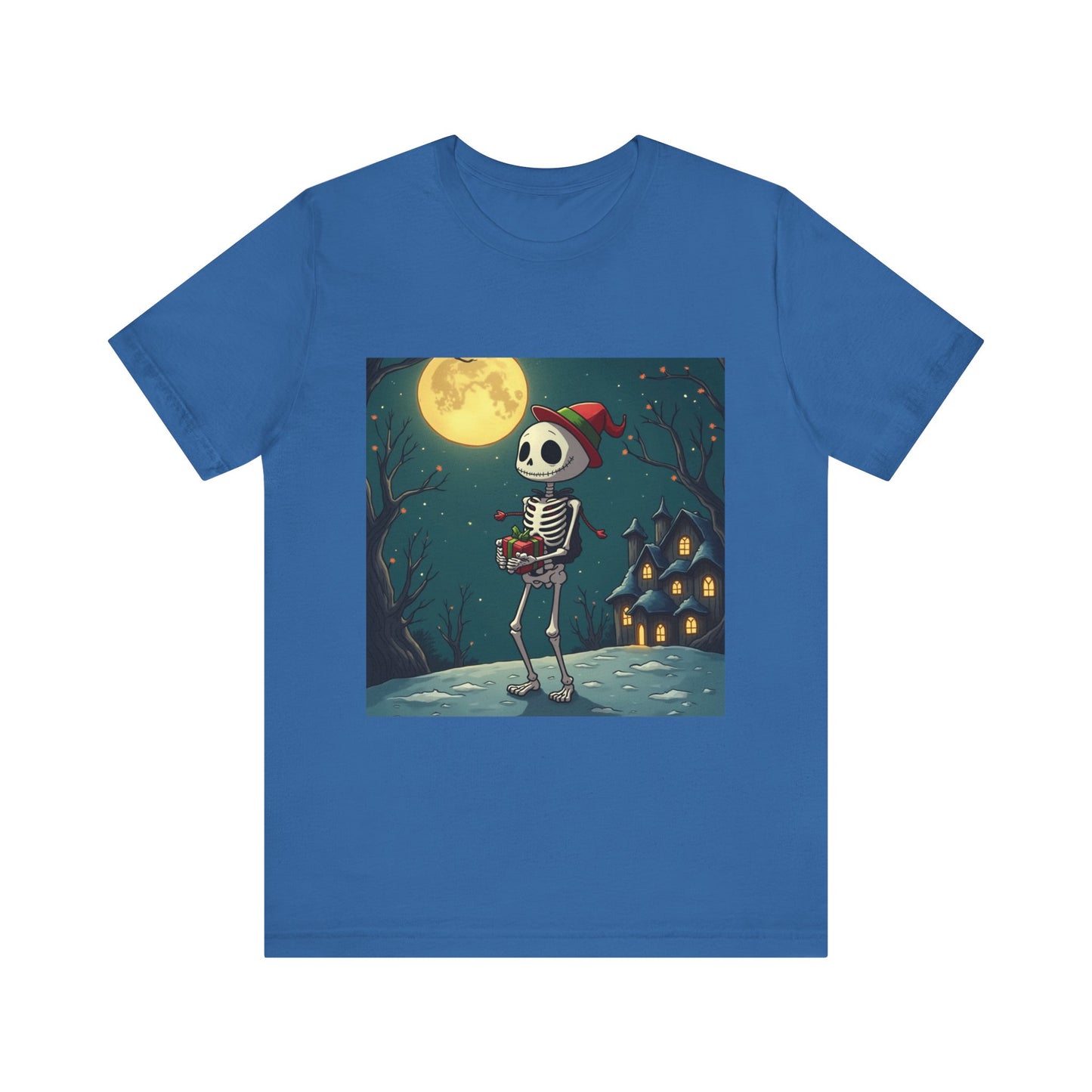 Cute Cartoon Holiday Skeleton Unisex Jersey Tee