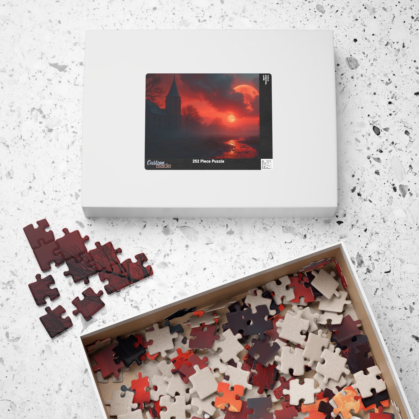 Red Moon Landscape Puzzle (110, 252, 520, 1014-piece)