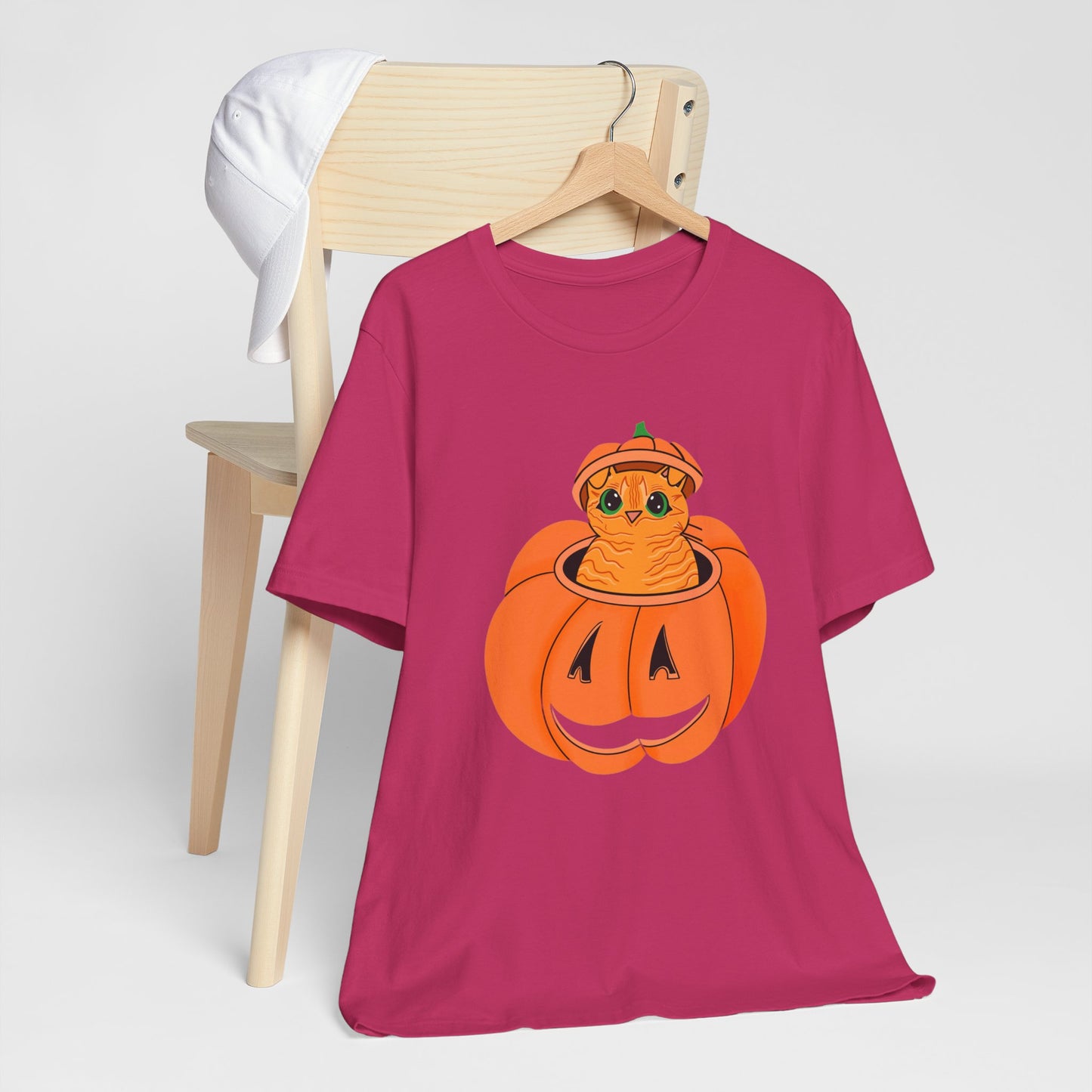 Cute Orange Cat Halloween Unisex Jersey Short Sleeve Tee