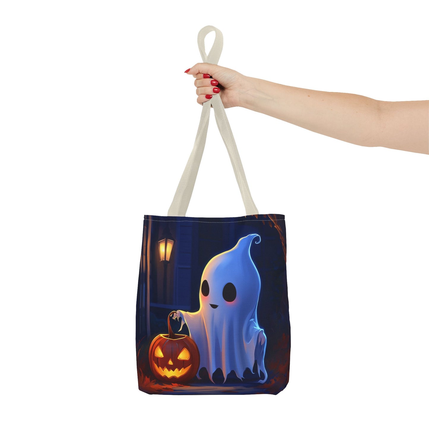 Cute Ghost Trick or Treating Tote Bag (AOP)