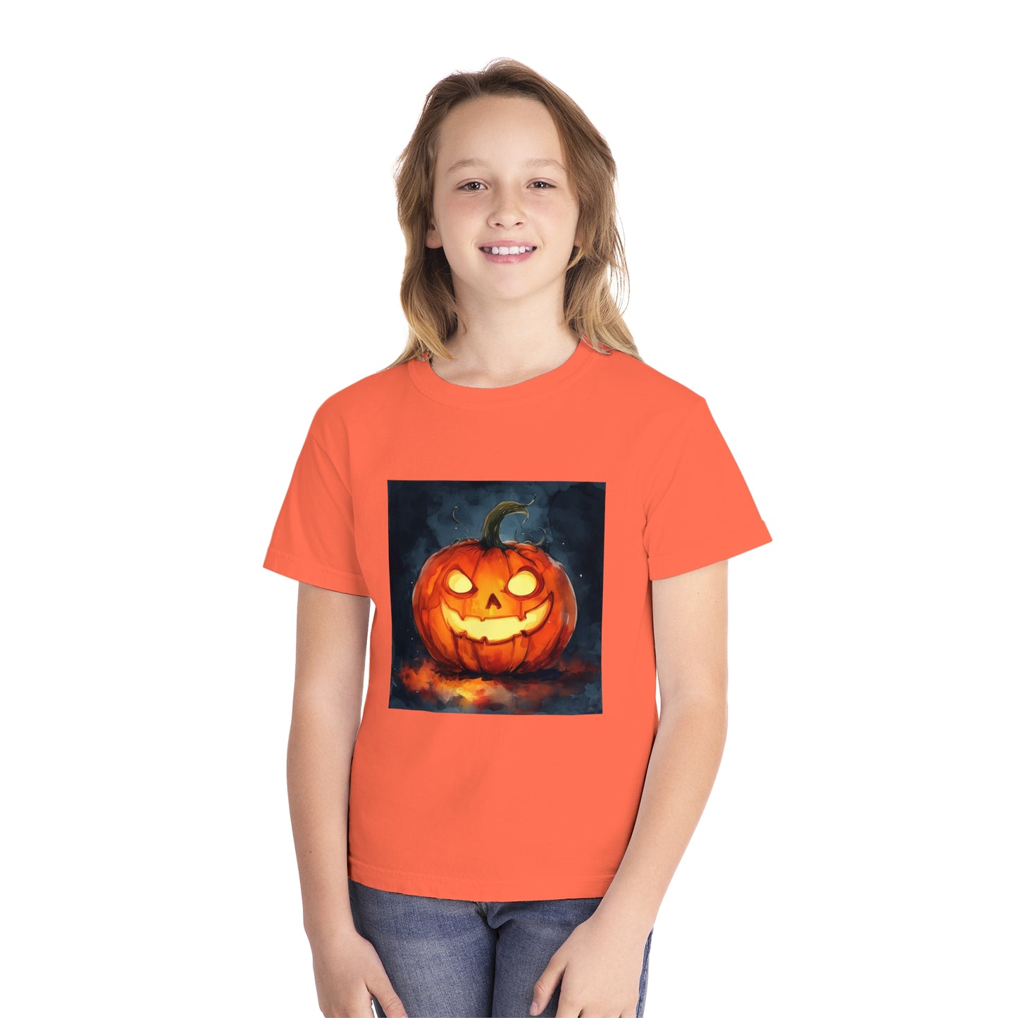 Cute Creepy Jack o' Lantern Youth Midweight Tee