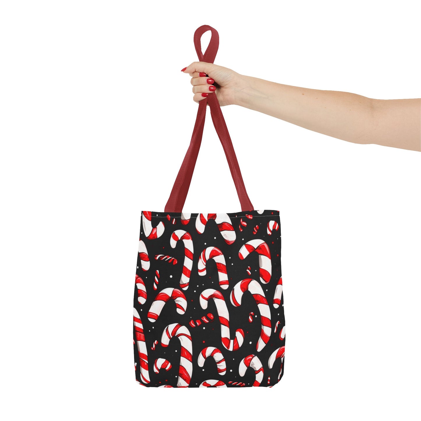 Cartoon Candy Canes Tote Bag (AOP)