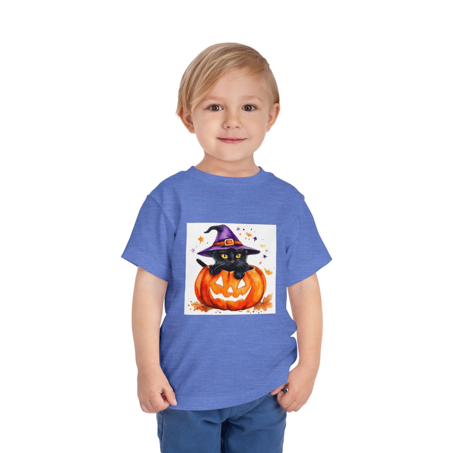 Cute Halloween Cat Toddler Short Sleeve Tee