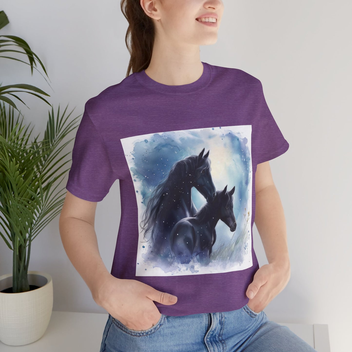 Black Horses Unisex Jersey Short Sleeve Tee