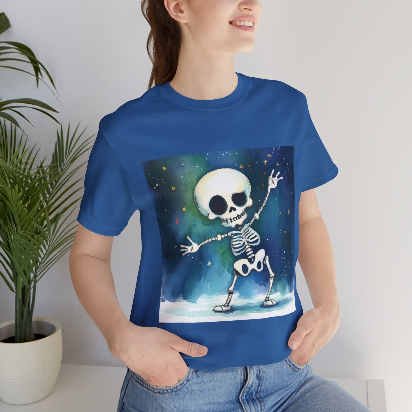 Cute Dancing Skeleton Unisex Jersey Short Sleeve Tee