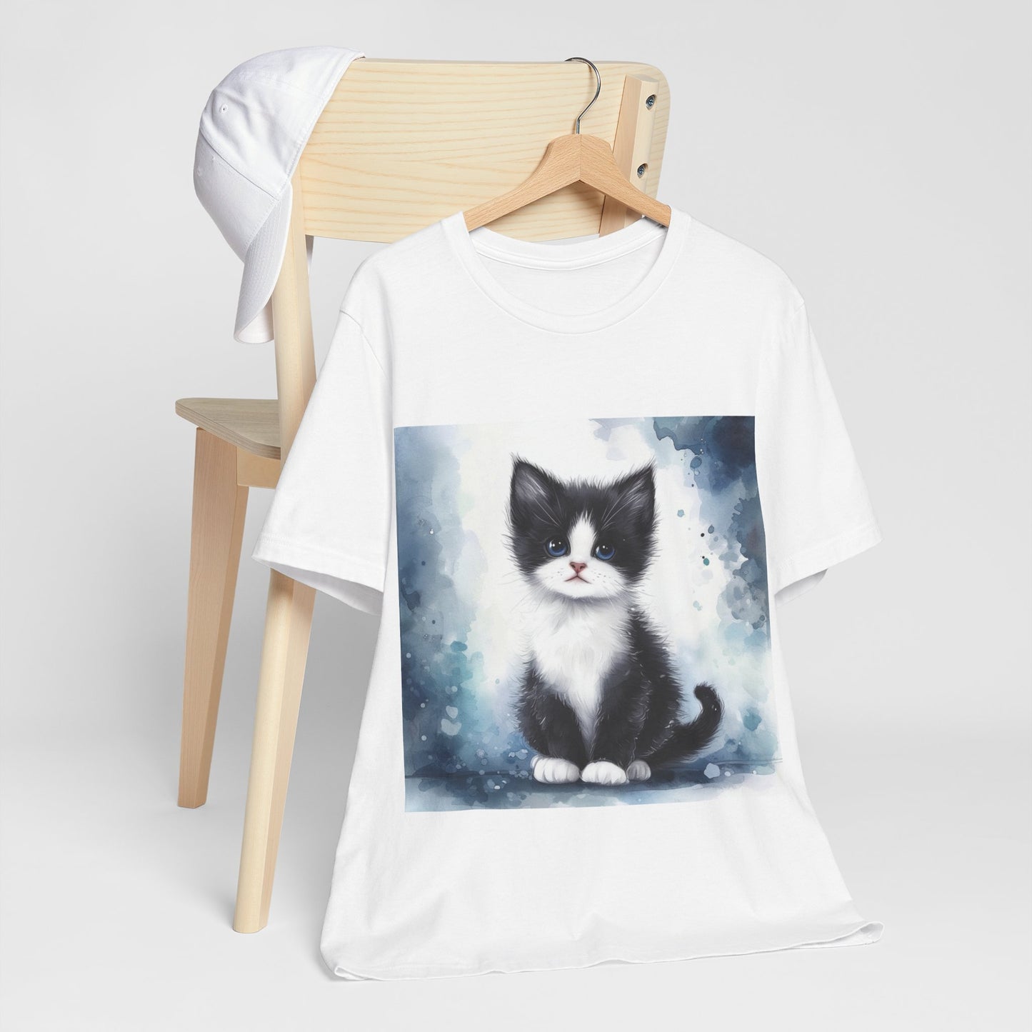 Watercolor Tuxedo Kitten Unisex Jersey Short Sleeve Tee