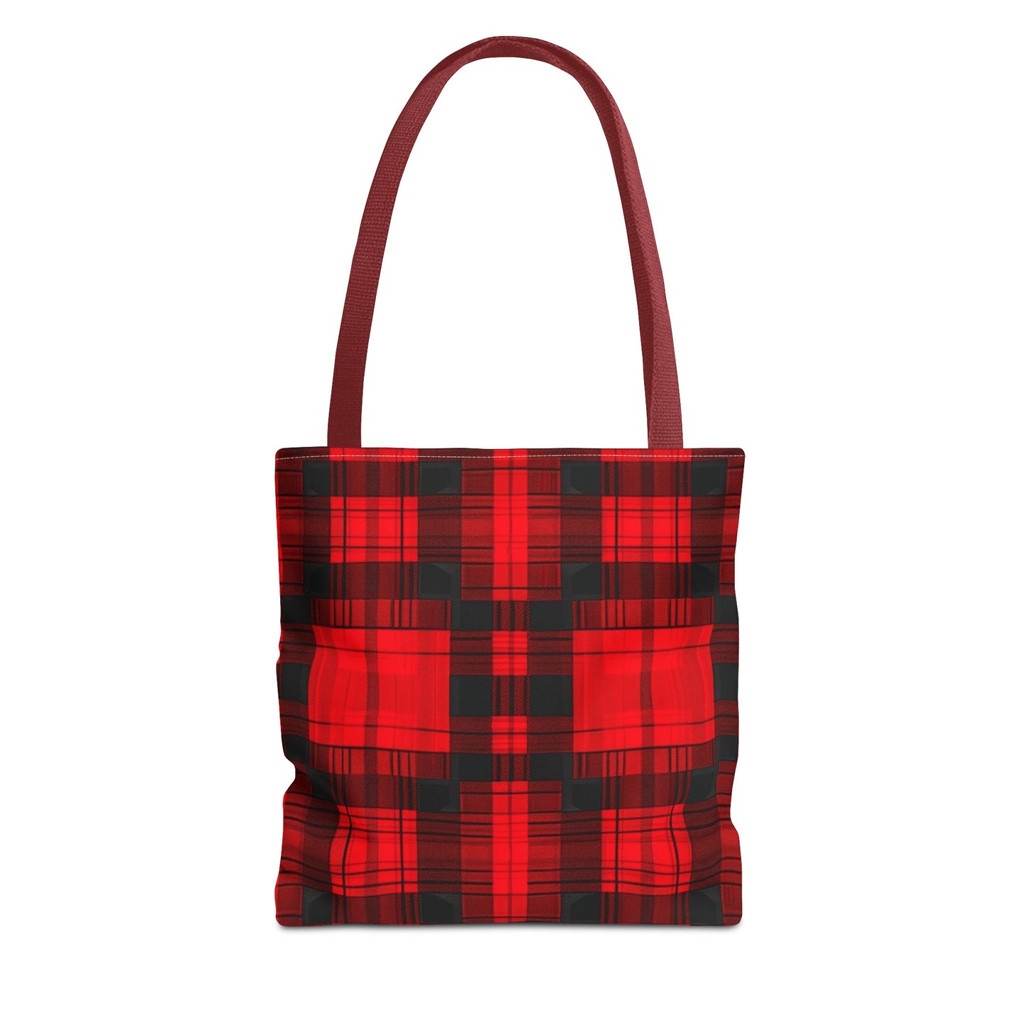 Red and Black Plaid Pattern Tote Bag (AOP)