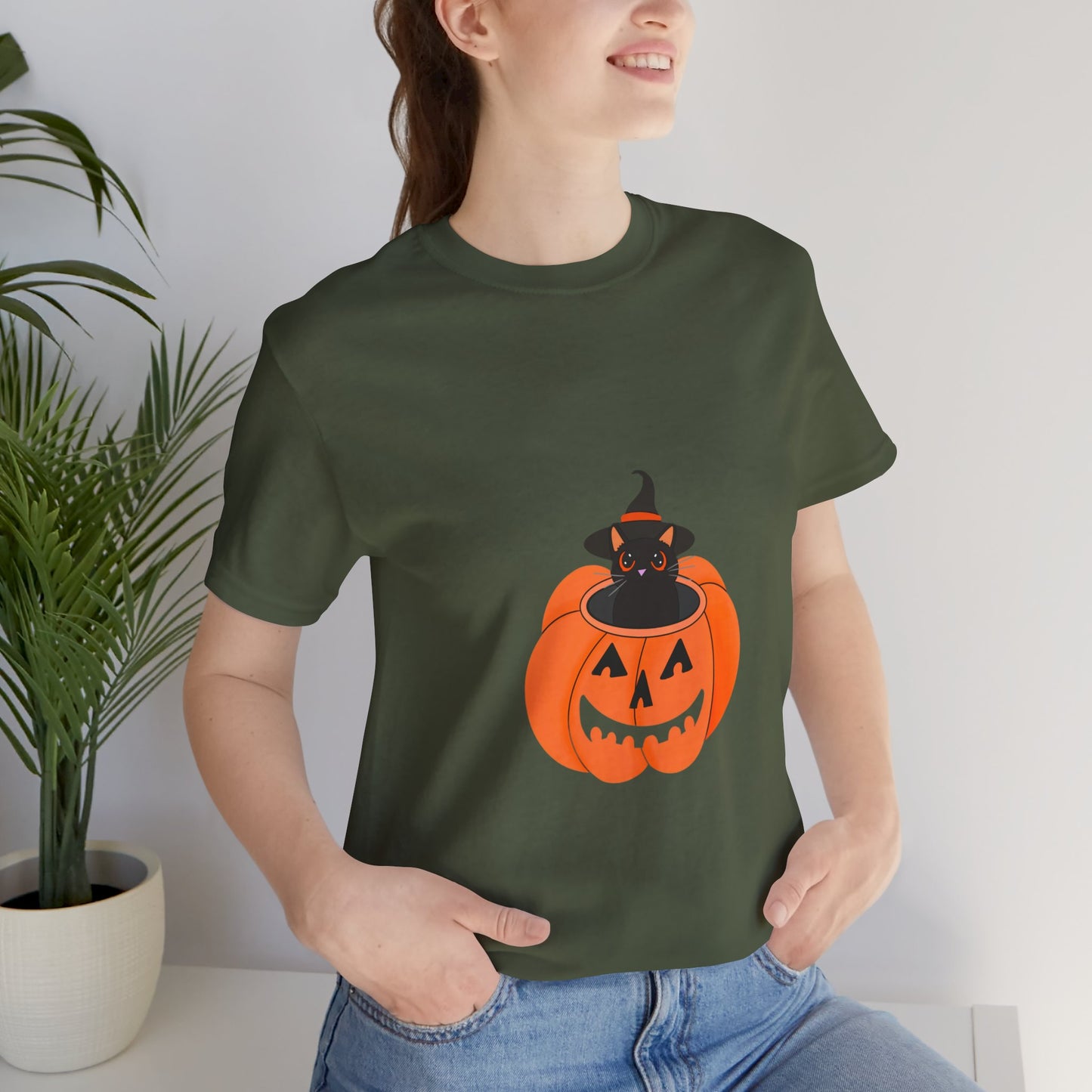 Cute Cat Halloween Unisex Jersey Short Sleeve Tee