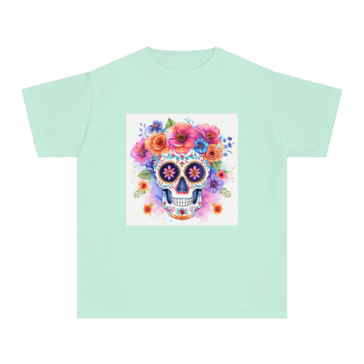 Colorful Sugar Skull Youth Midweight Tee