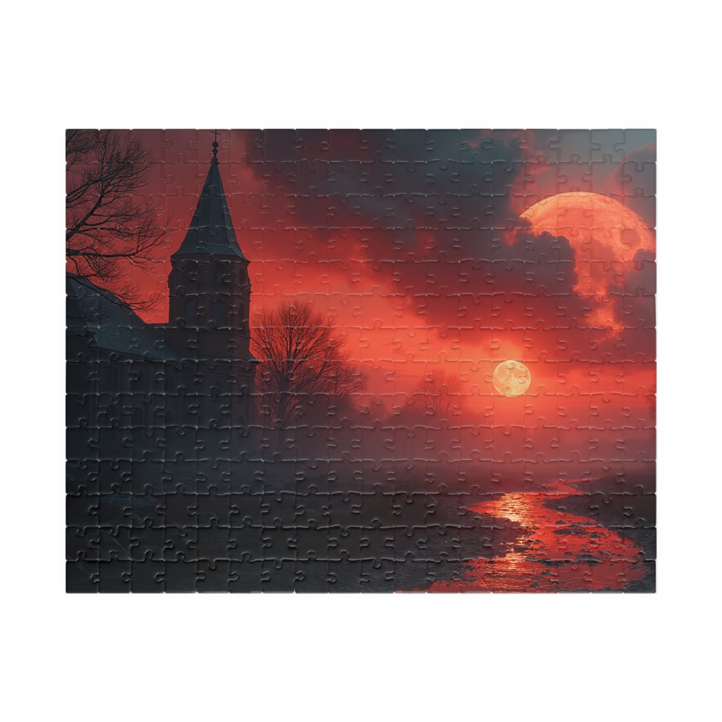 Red Moon Landscape Puzzle (110, 252, 520, 1014-piece)