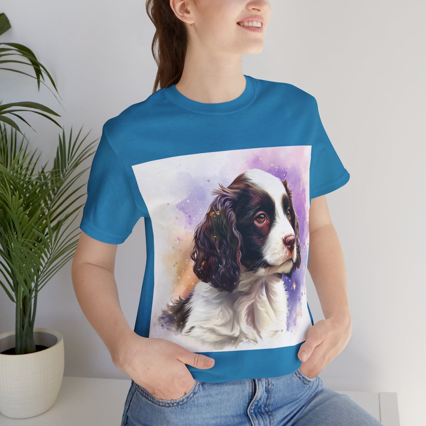 Cute Springer Spaniel Unisex Jersey Short Sleeve Tee