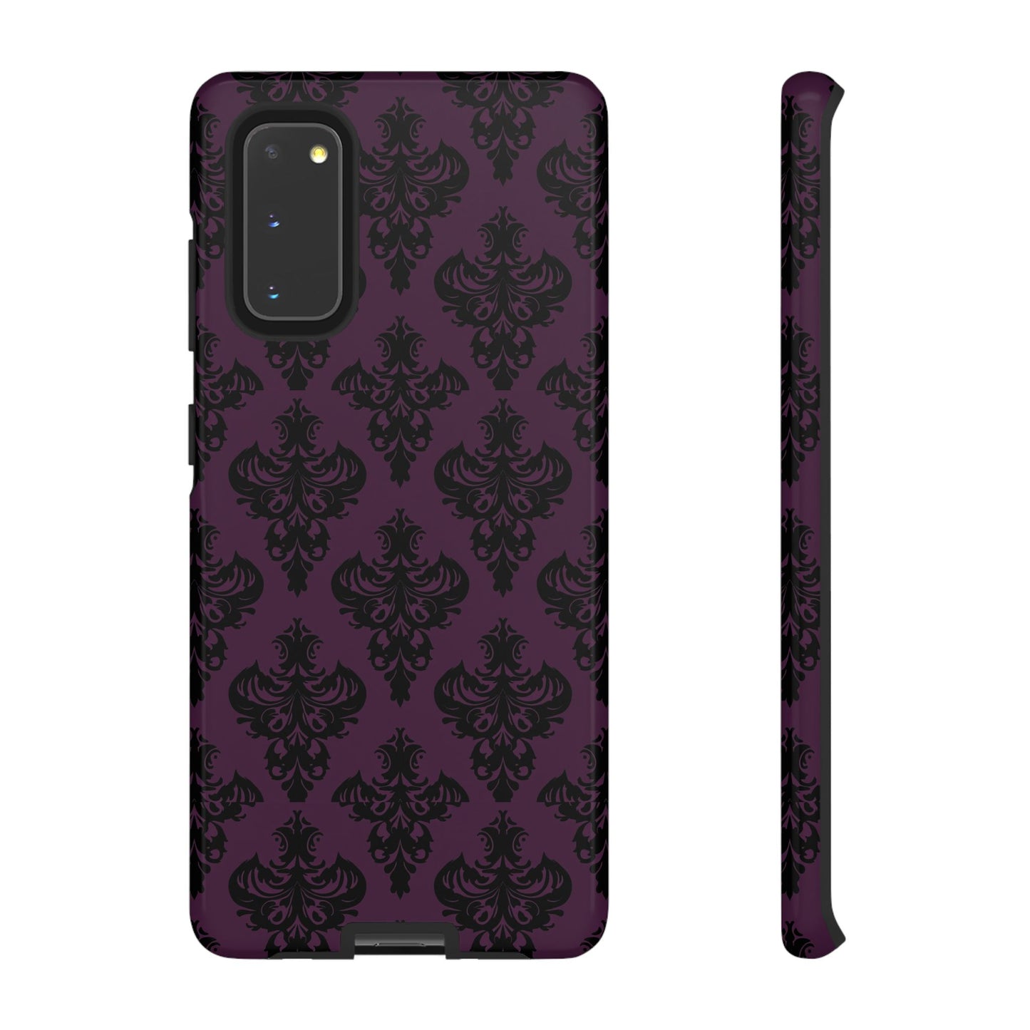 Purple and Black Victorian Damask Pattern Tough Cases