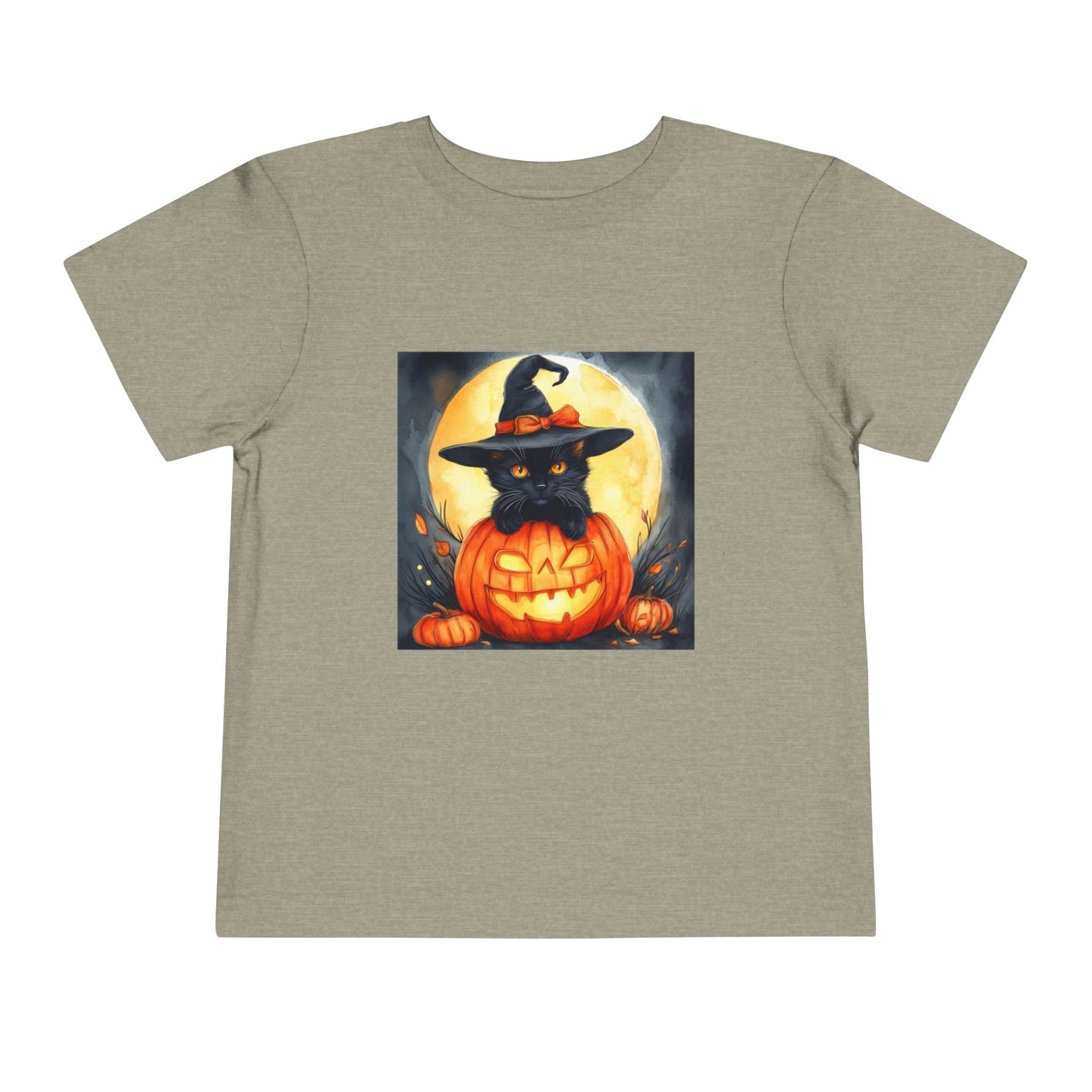 Cat In a Jack O' Lantern Toddler Short Sleeve Tee