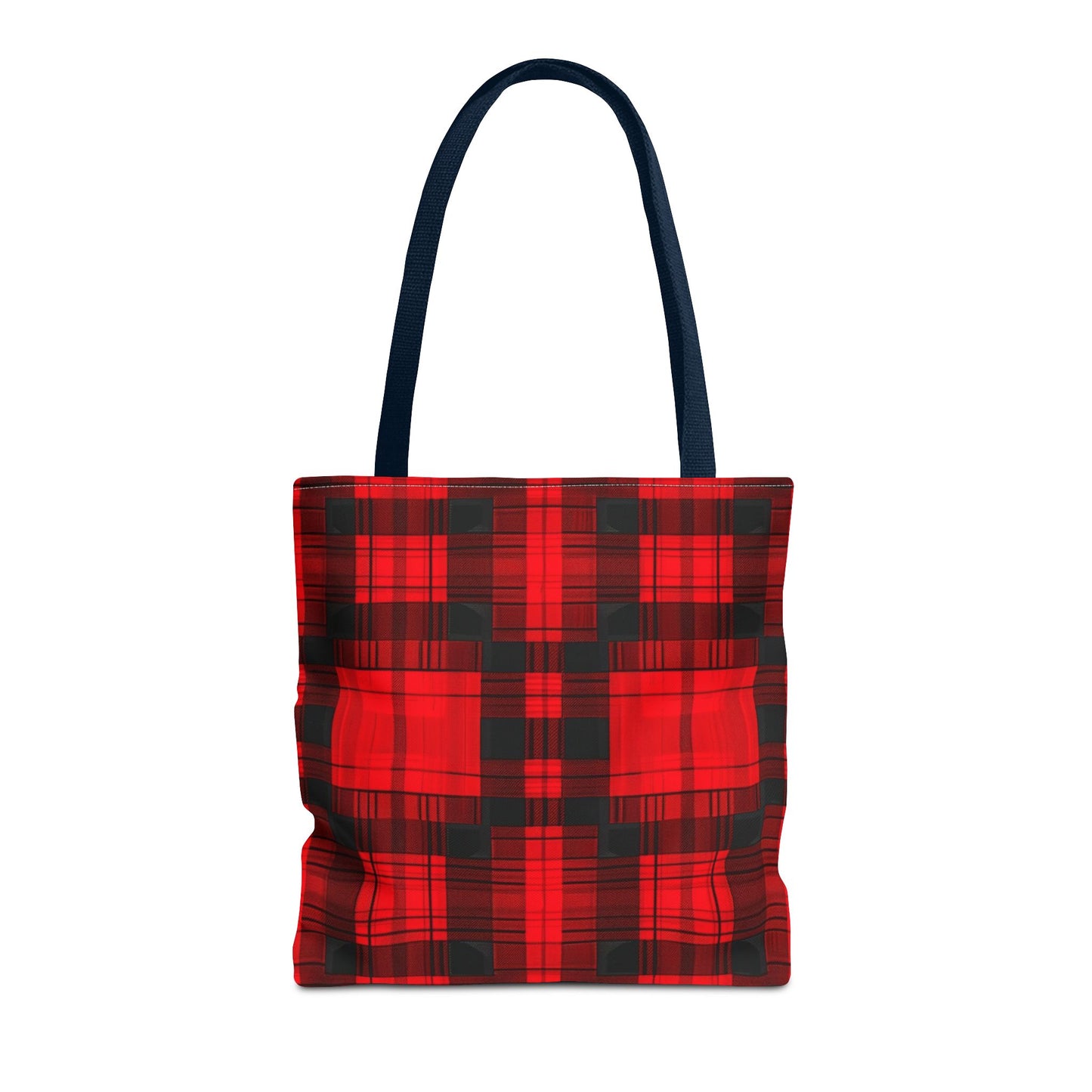 Red and Black Plaid Pattern Tote Bag (AOP)