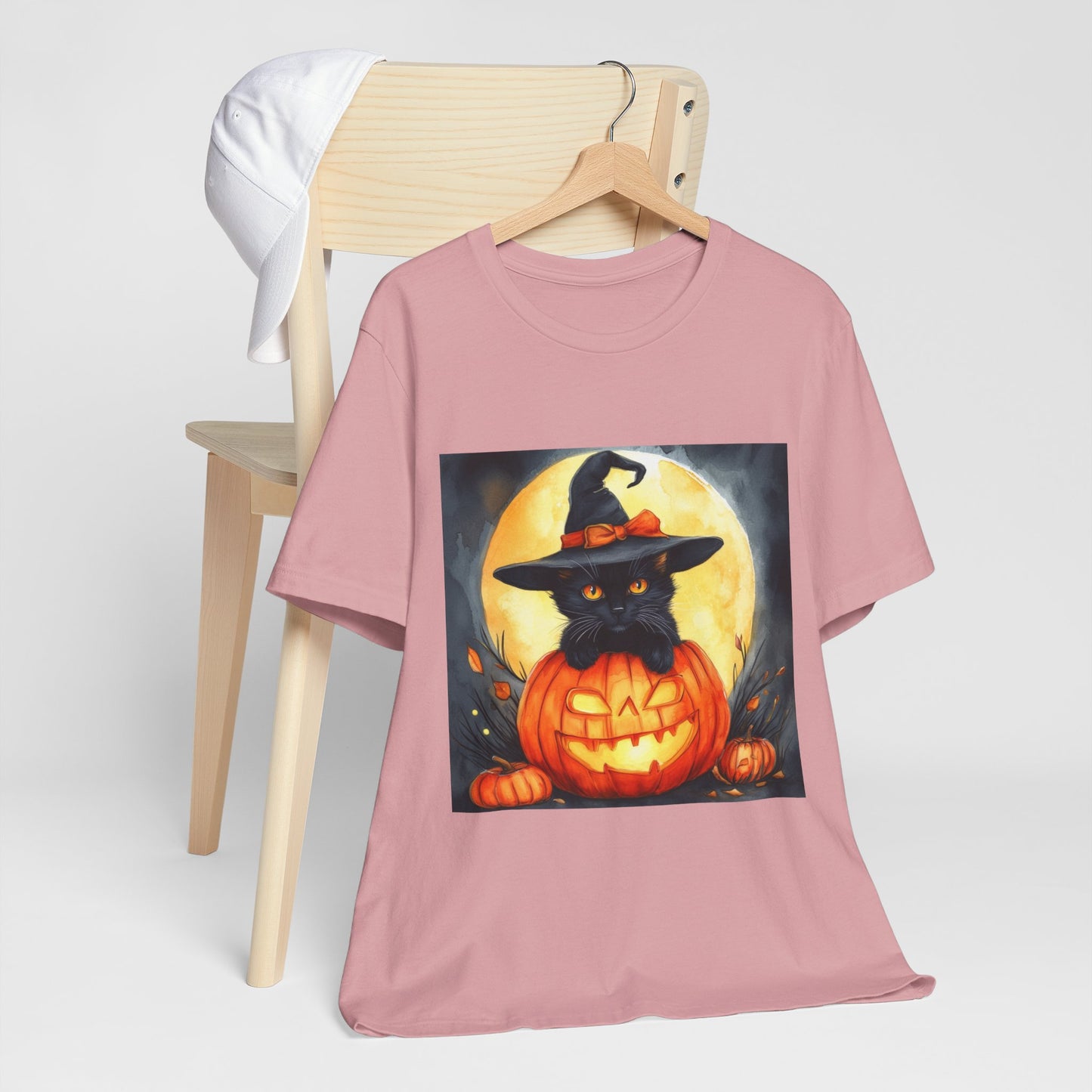 Cat inside Jack o' Lantern Unisex Jersey Short Sleeve Tee