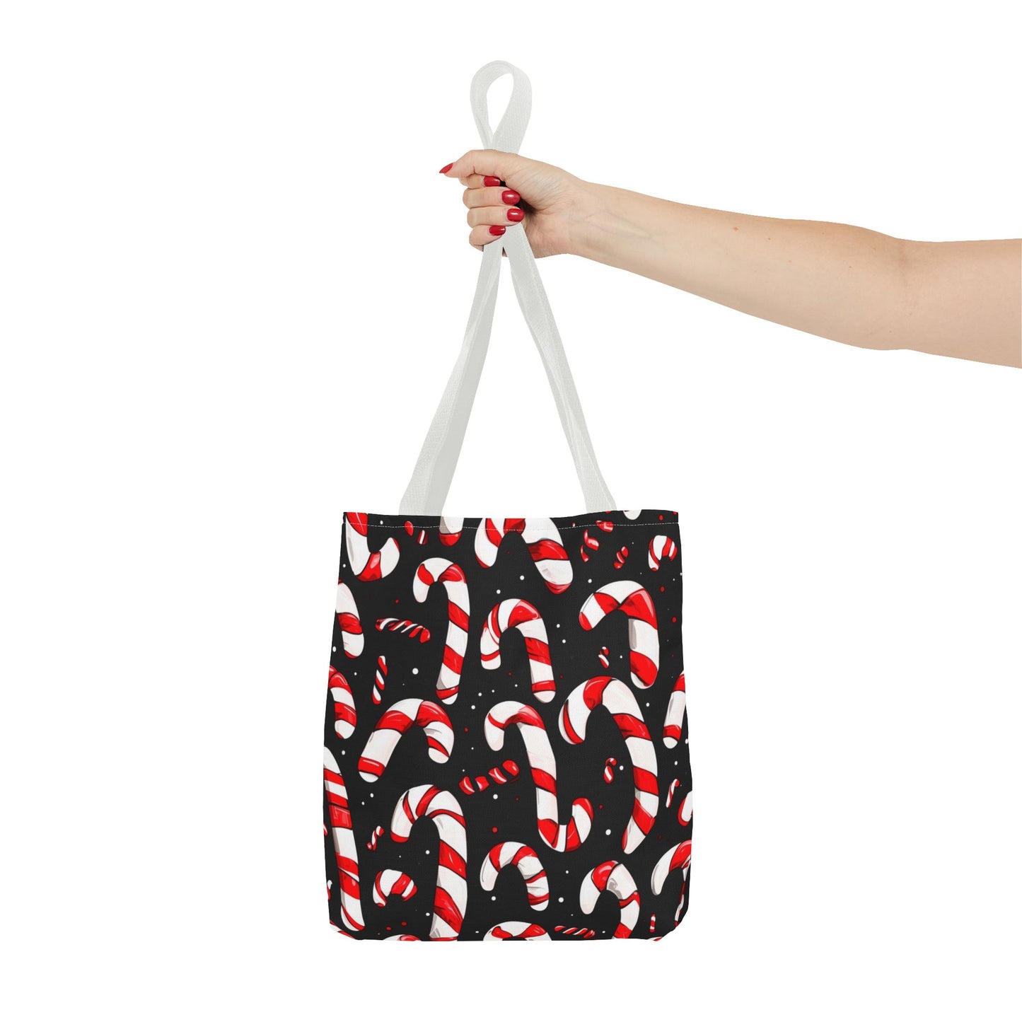 Cartoon Candy Canes Tote Bag (AOP)