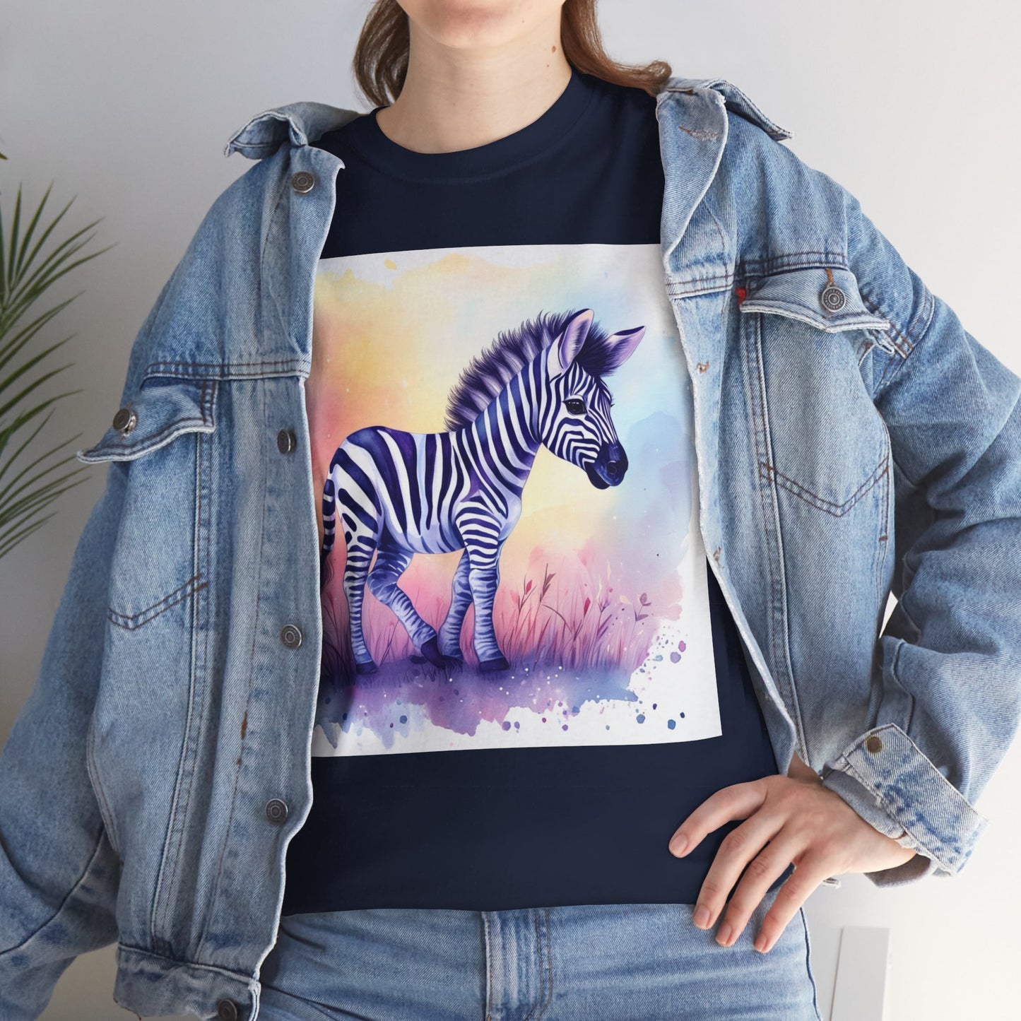 Lovable Baby Zebra Unisex Heavy Cotton Tee