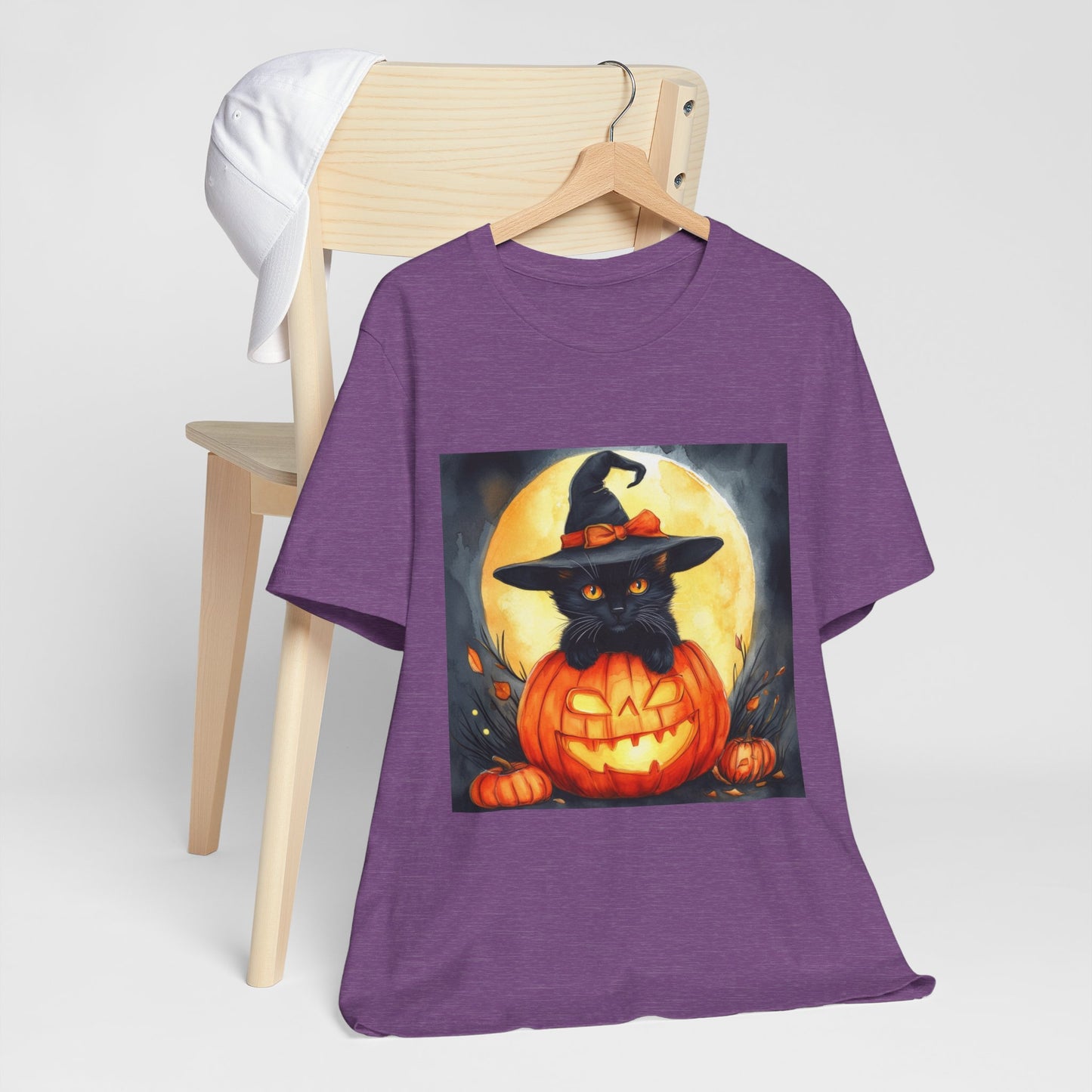 Cat inside Jack o' Lantern Unisex Jersey Short Sleeve Tee