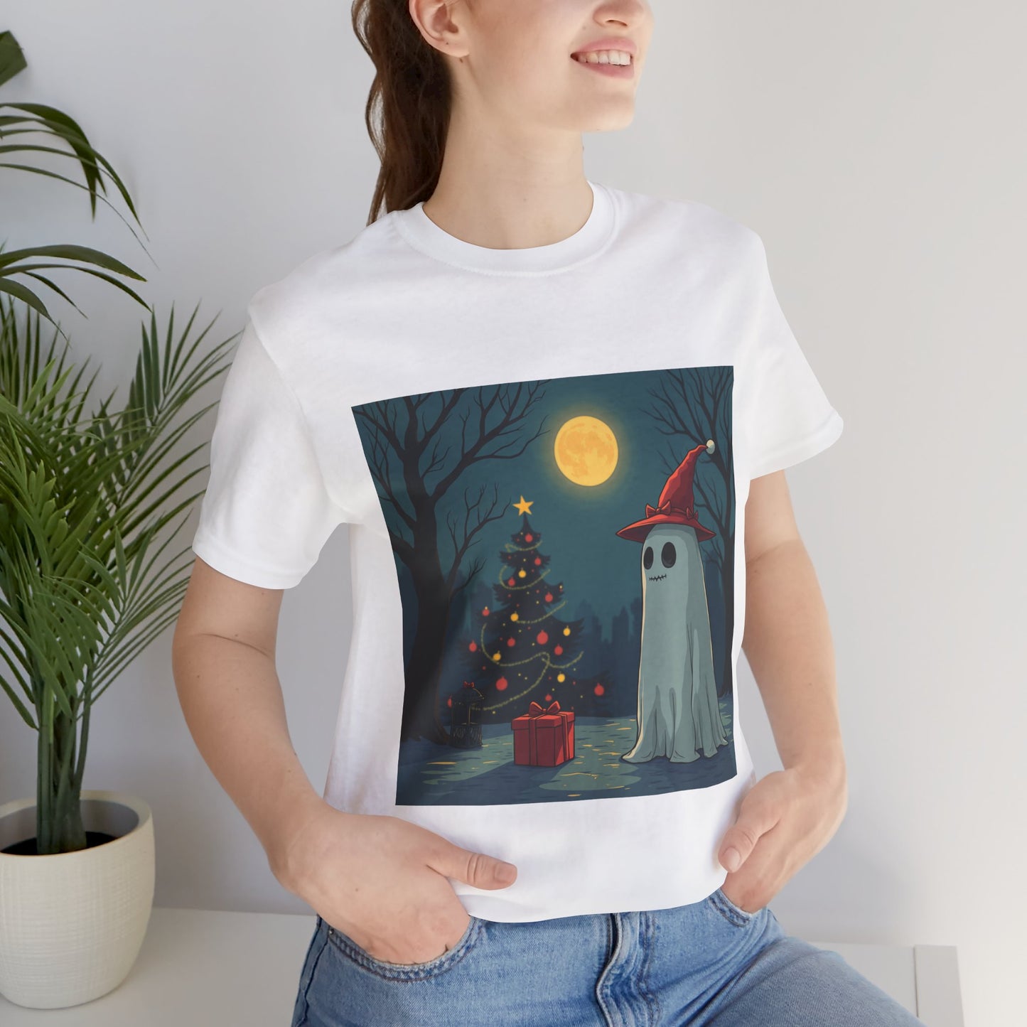 Comic Holiday Ghost Unisex Jersey Tee