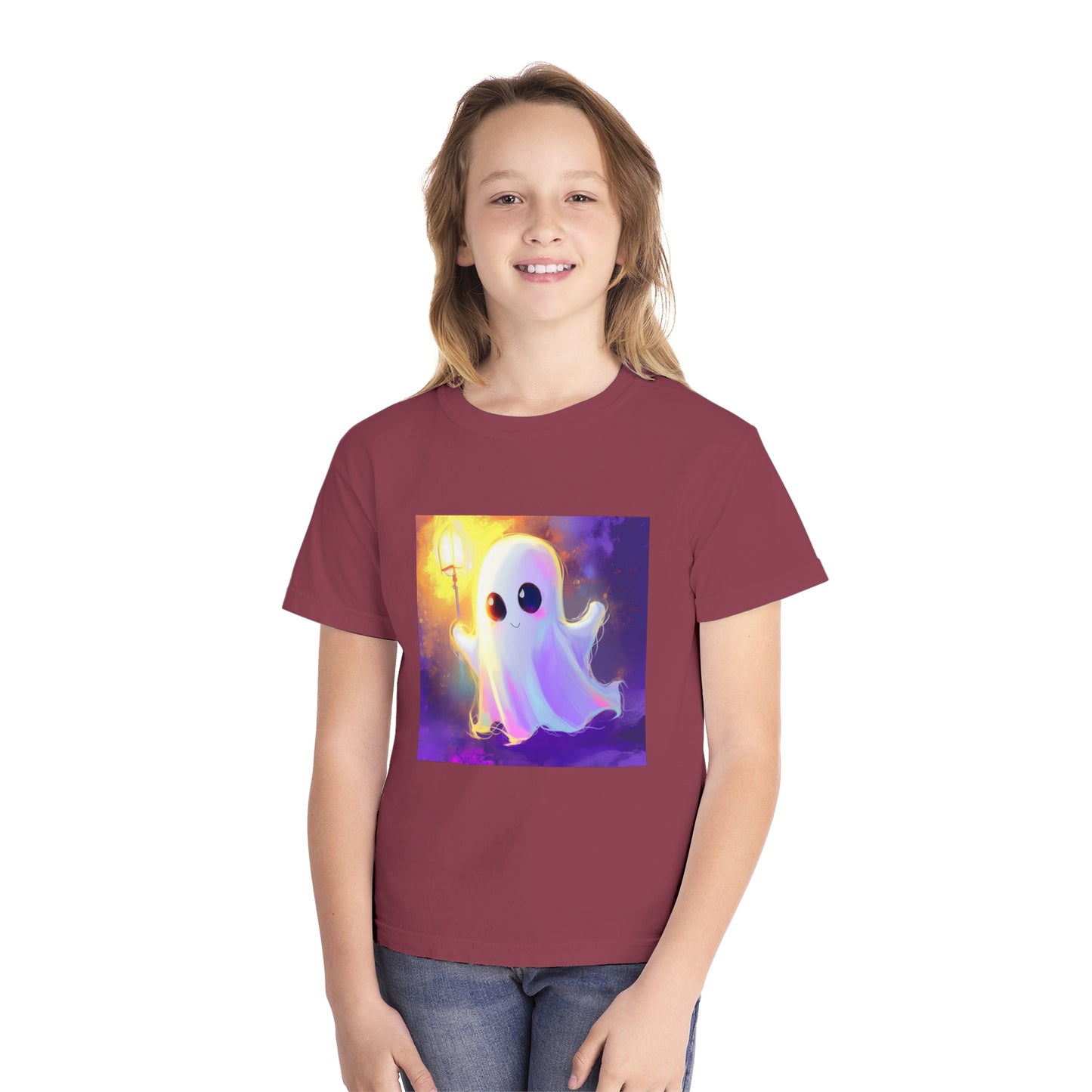 Cute Cartoon Ghost Youth Midweight Tee