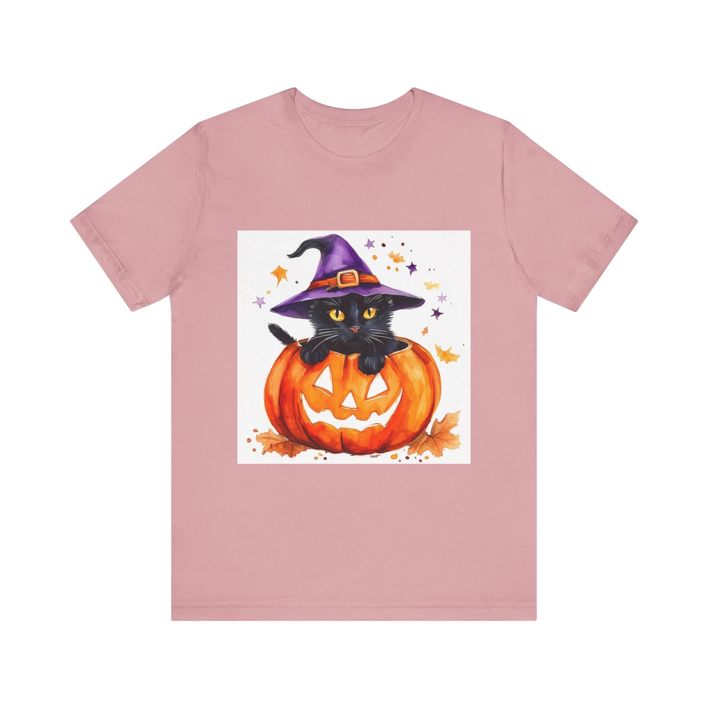 Cute Halloween Cat Jack o Lantern Unisex Jersey Short Sleeve Tee