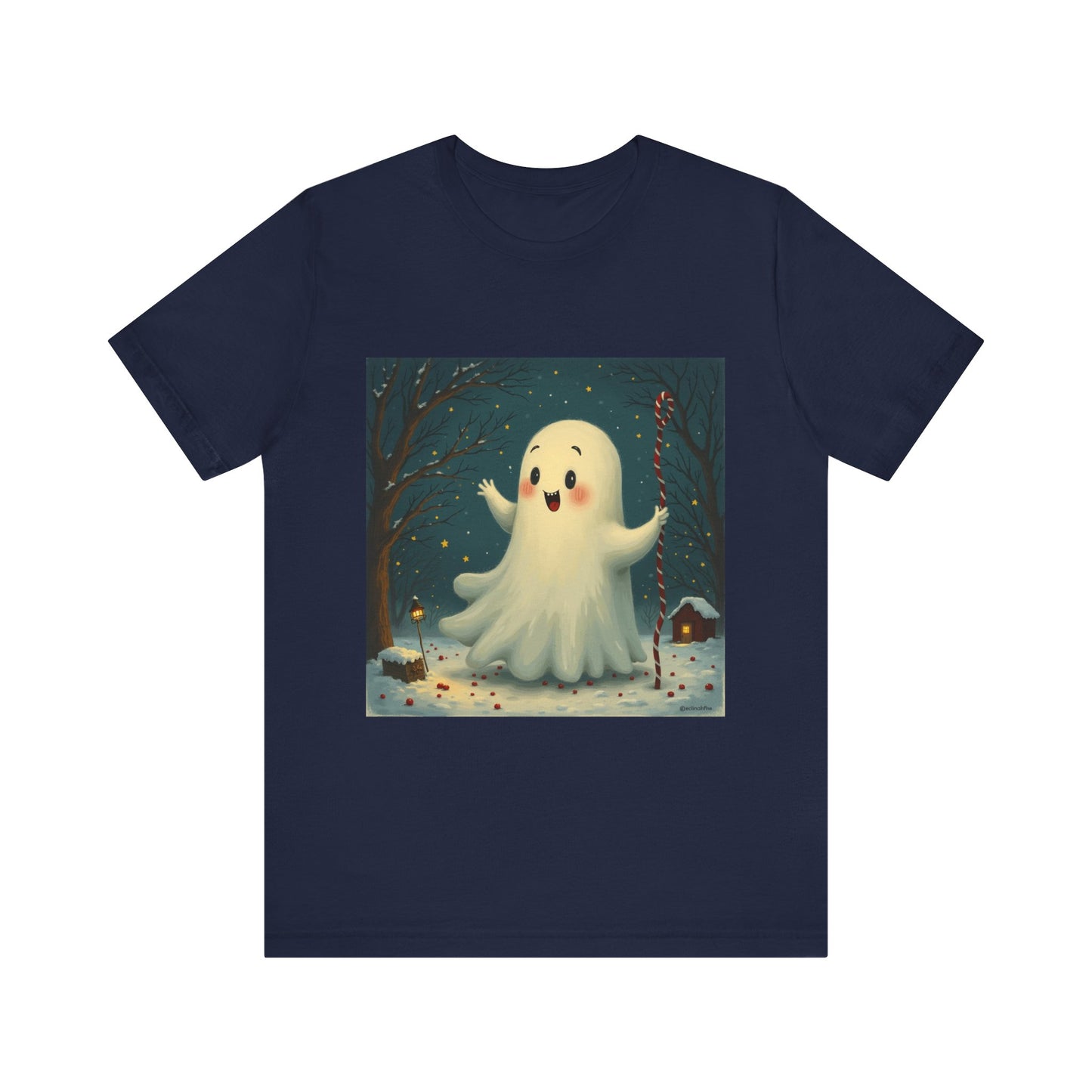 Cute Holiday Ghost Unisex Jersey Tee