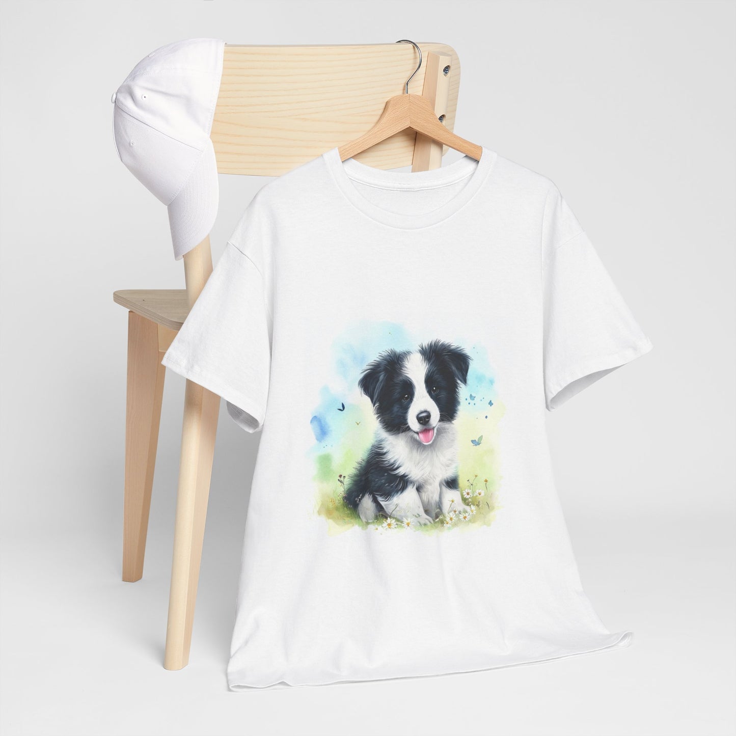 Border Collie Puppy Unisex Heavy Cotton Tee