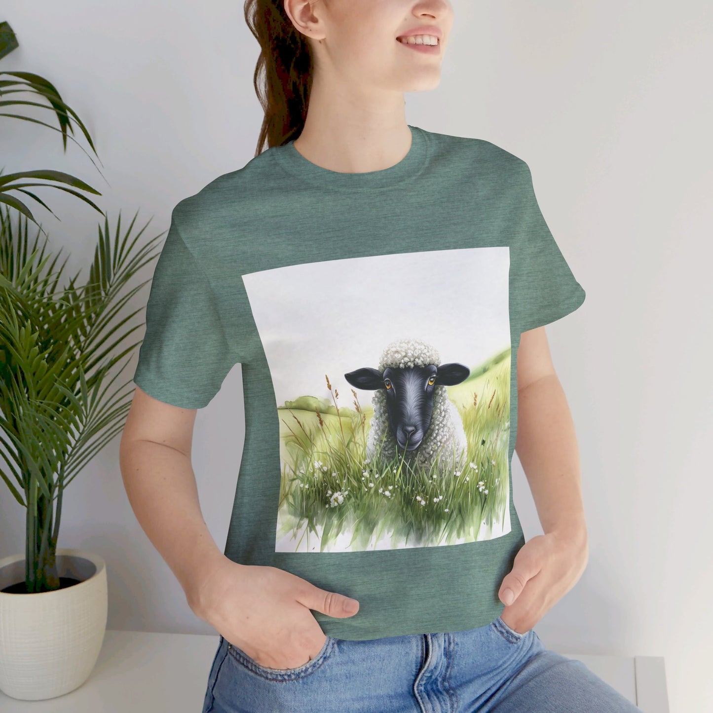 Cute Sheep Unisex Jersey Short Sleeve Tee