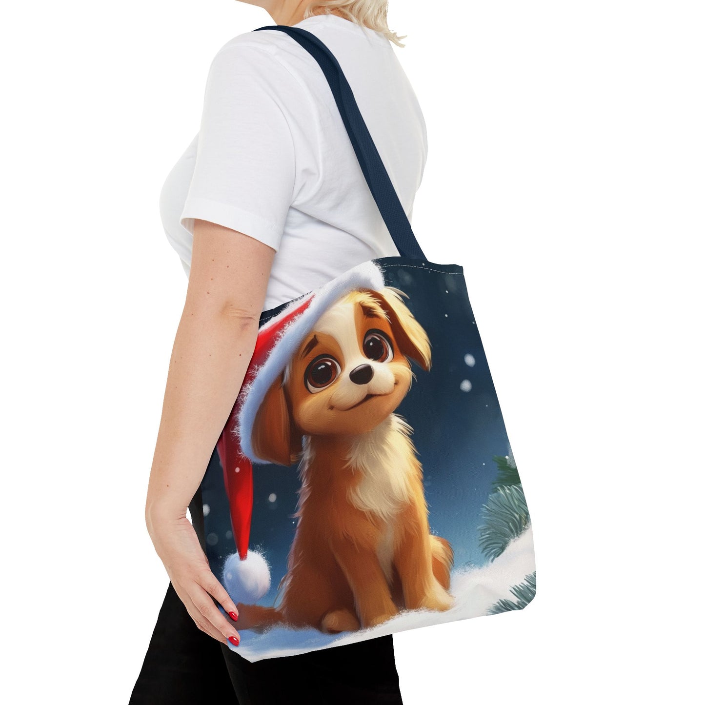 Cute Holiday Puppy Tote Bag (AOP)