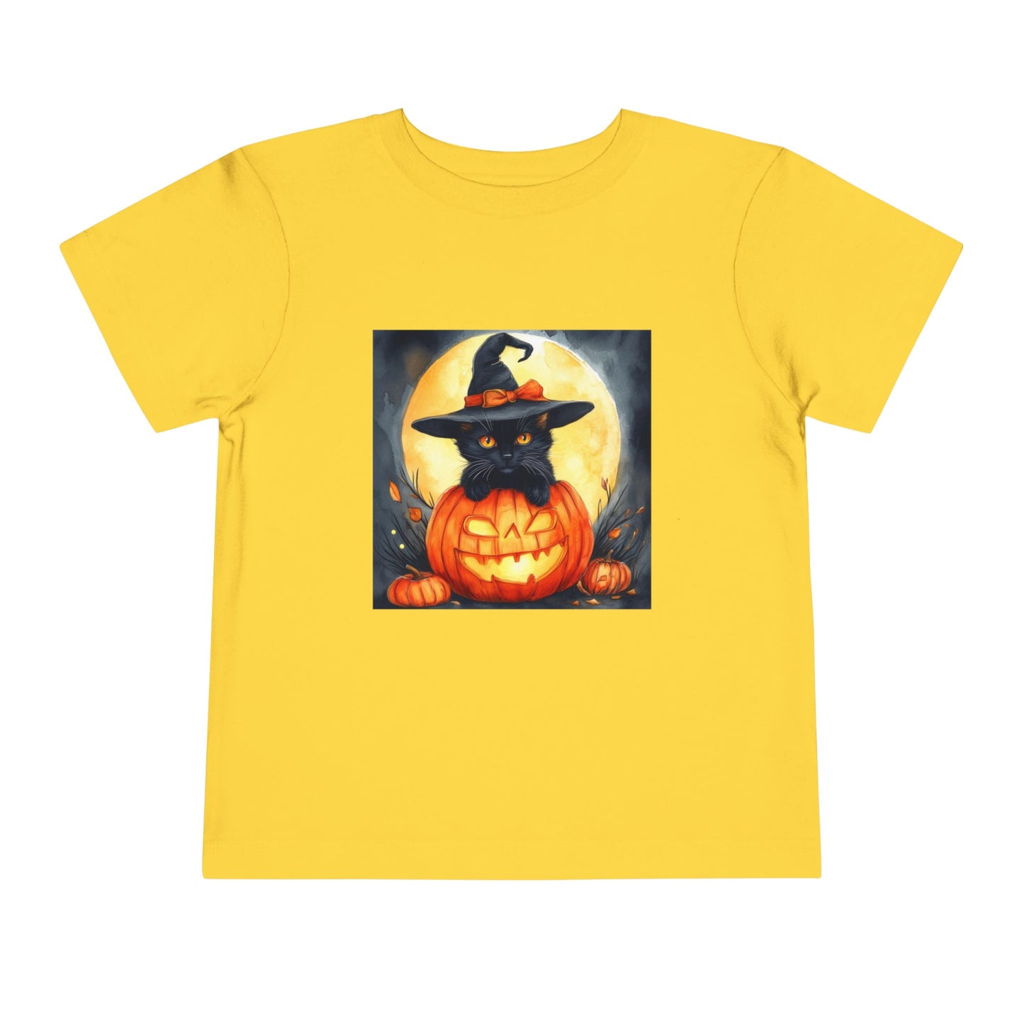 Cat In a Jack O' Lantern Toddler Short Sleeve Tee