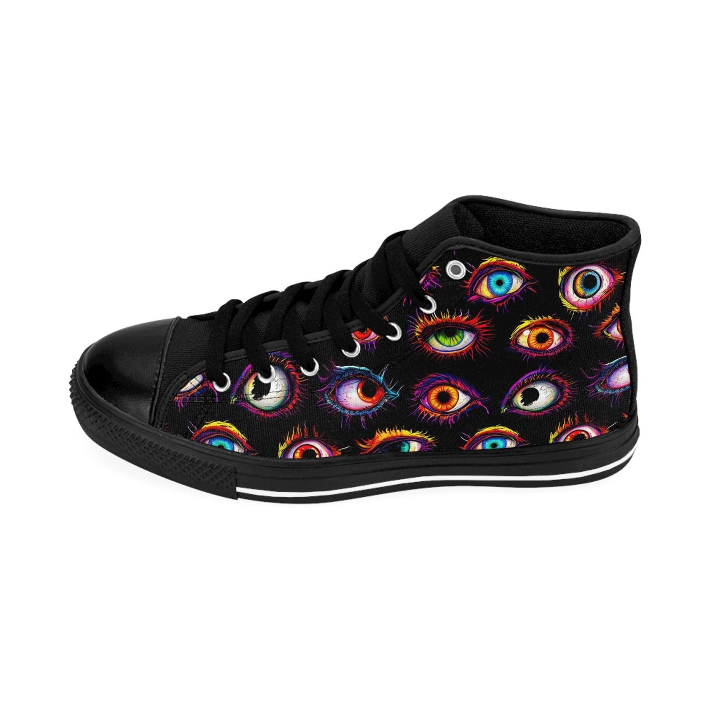 Colorful Spooky Eye Pattern Women's Classic Sneakers