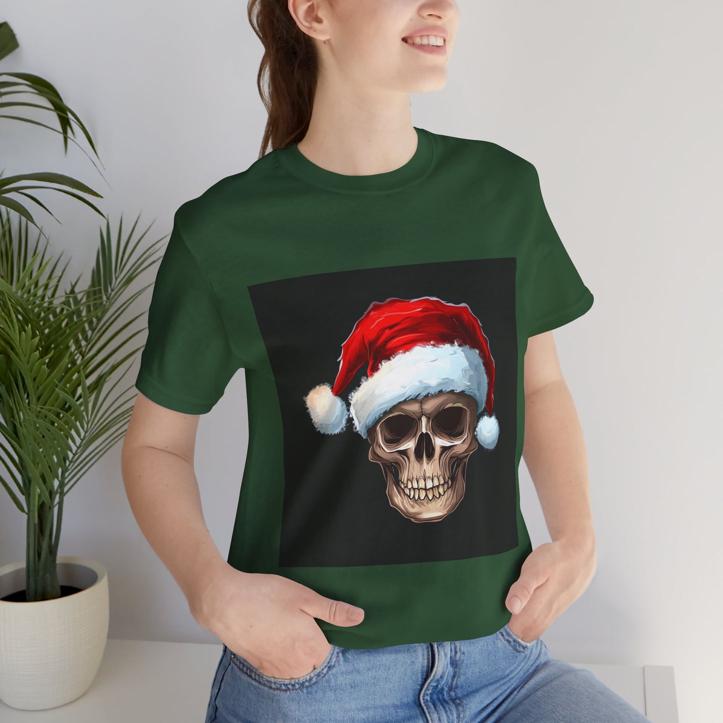 Santa Hat Skull Unisex Jersey Tee