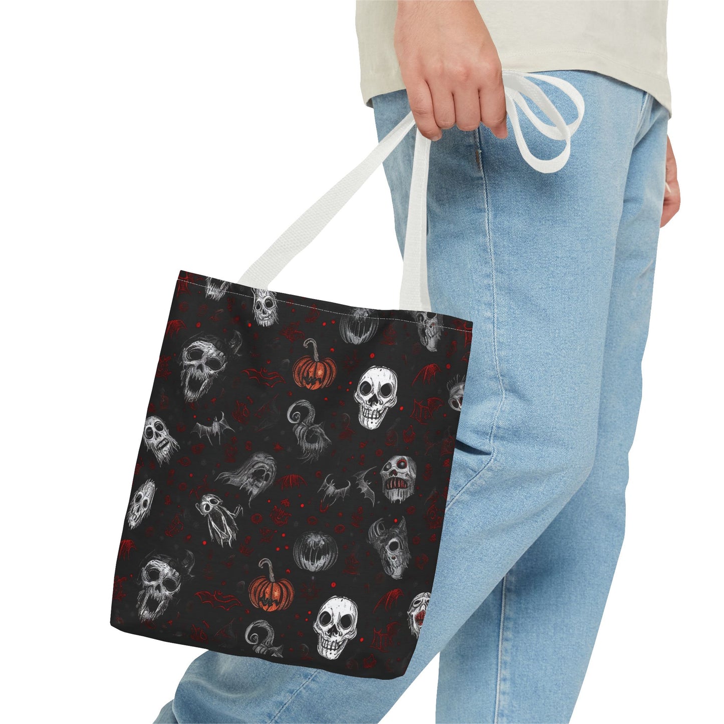 Scary Halloween Pattern Tote Bag (AOP)