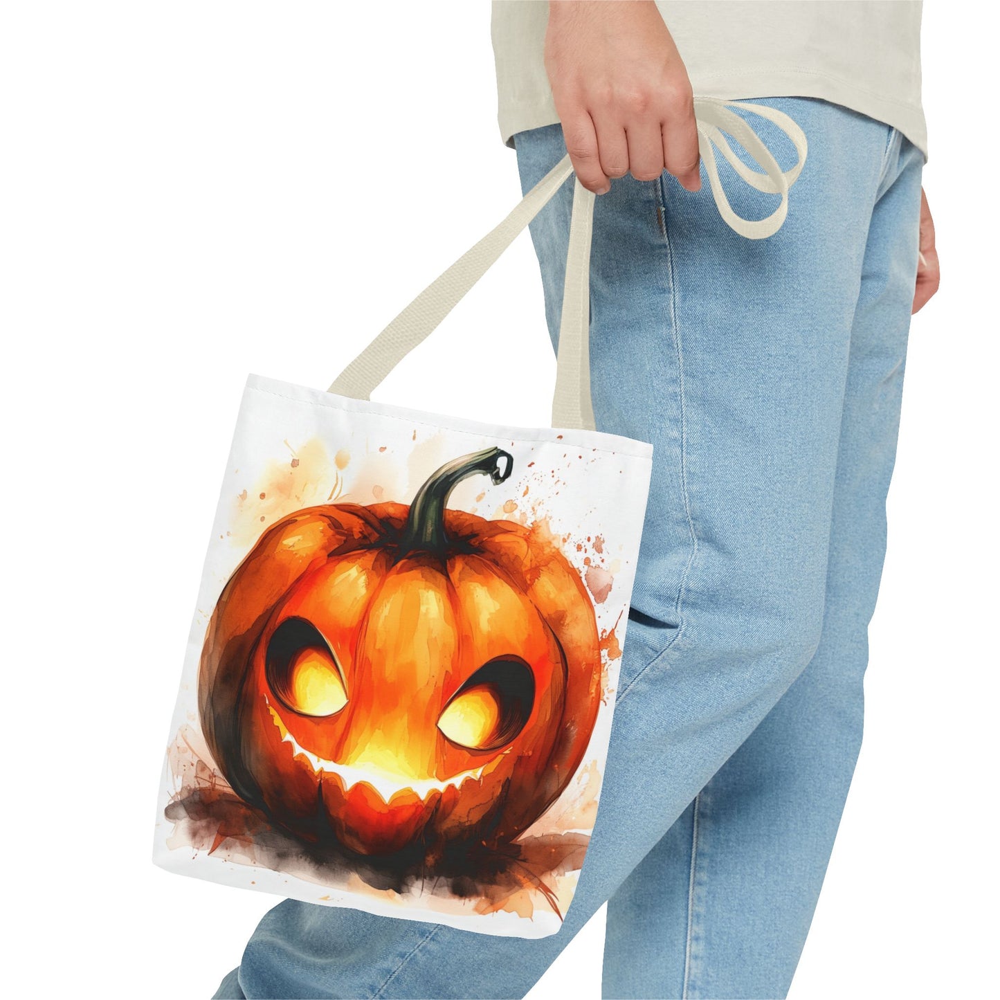 Cute Happy Jack o Lantern Tote Bag (AOP)