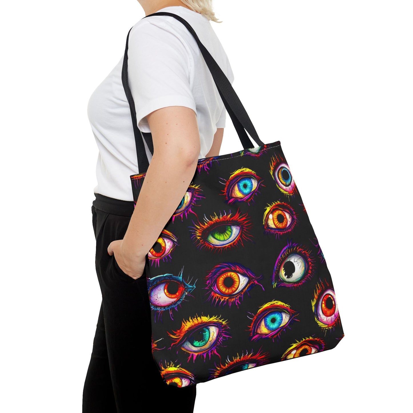 Colorful Spooky Eye Pattern Tote Bag (AOP)