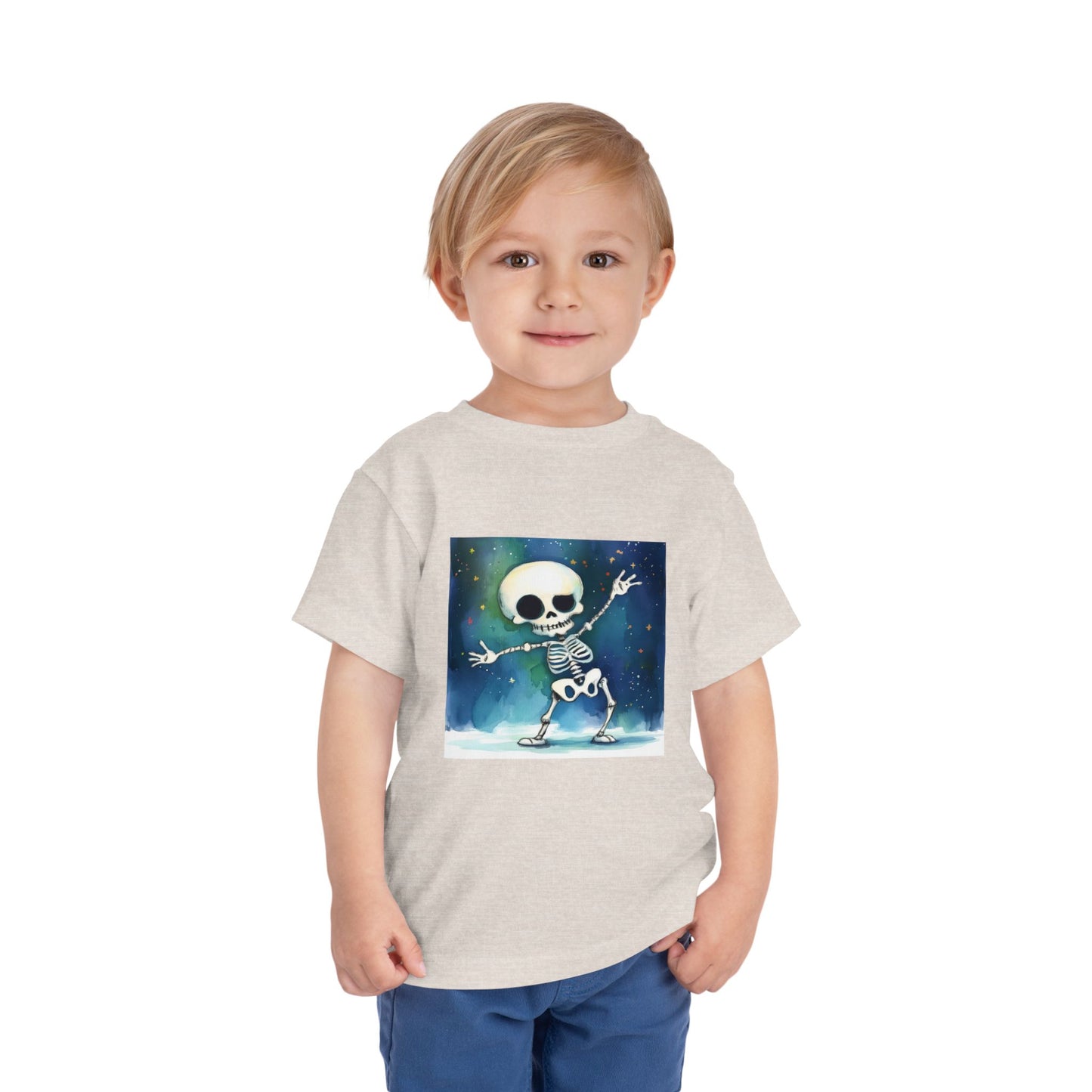 Cute Dancing Skeleton Toddler Short Sleeve Tee