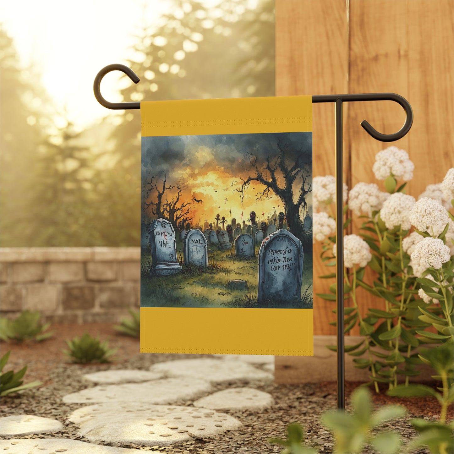 Cemetery Sunset Garden & House Banner