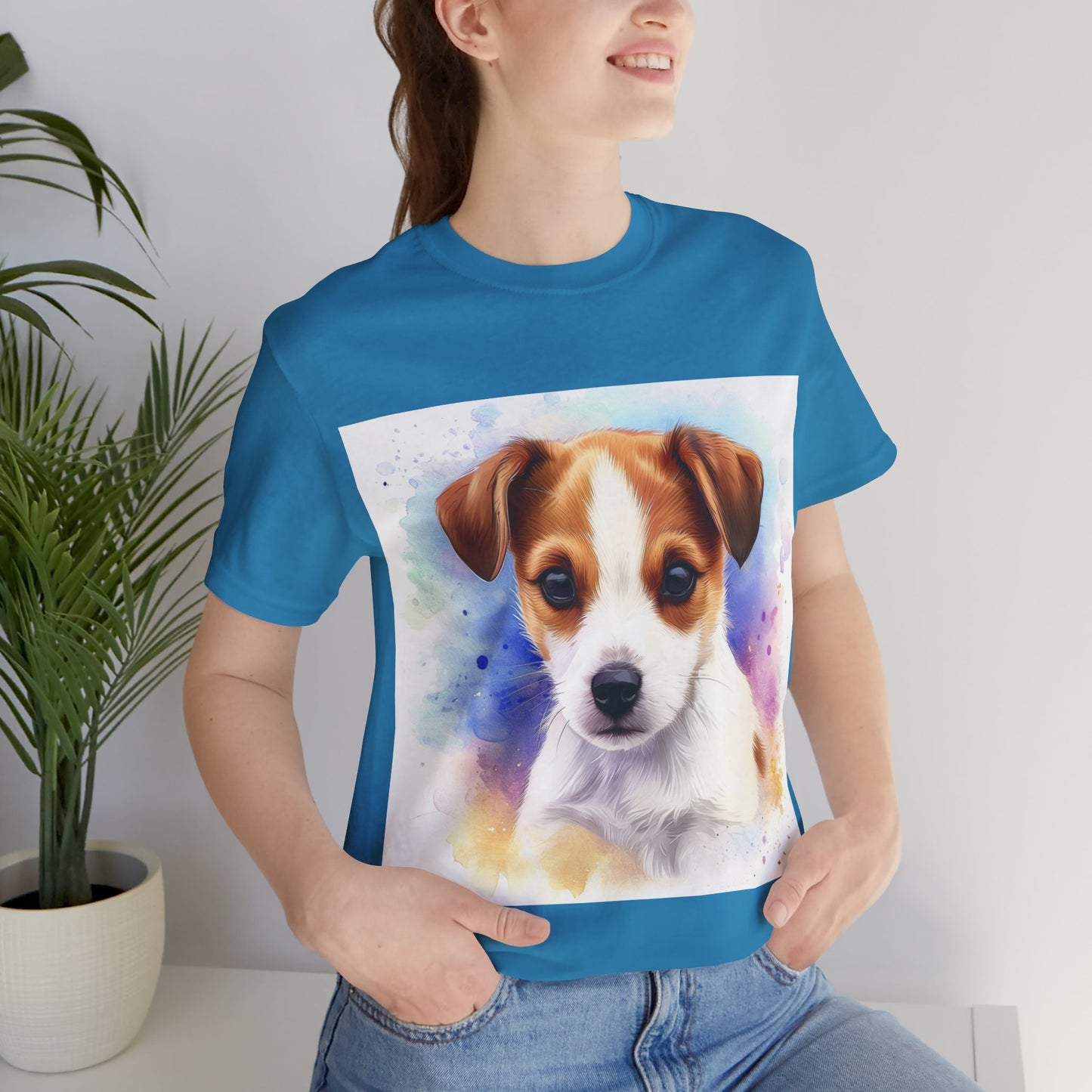 Cute Jack Russell Unisex Jersey Short Sleeve Tee