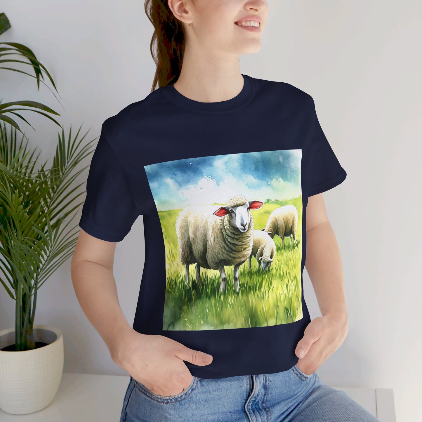 Adorable Sheep Unisex Jersey Short Sleeve Tee