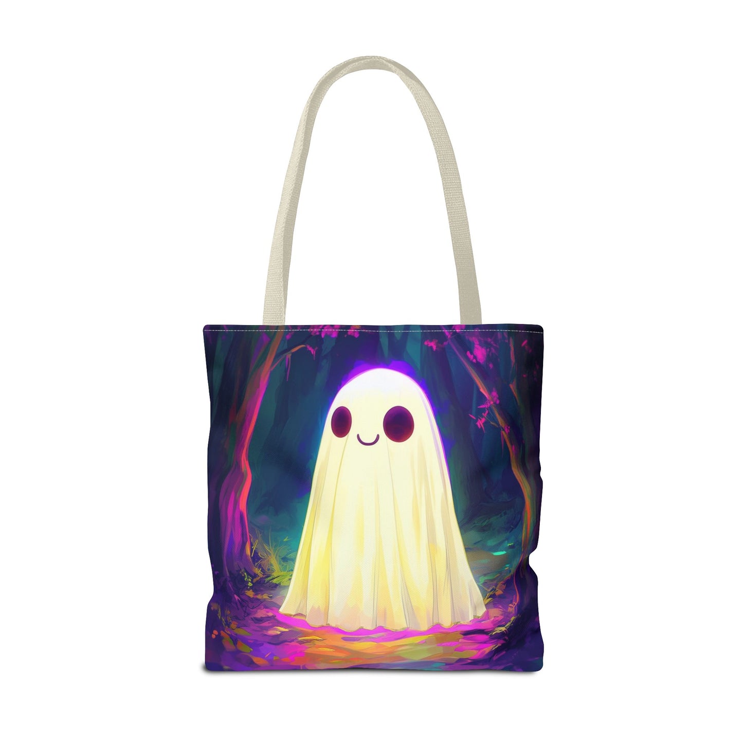 Cute Neon Ghost Tote Bag (AOP)