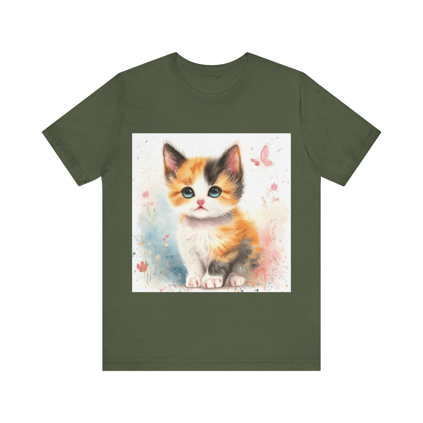 Butterfly Calico Kitten Unisex Jersey Short Sleeve Tee