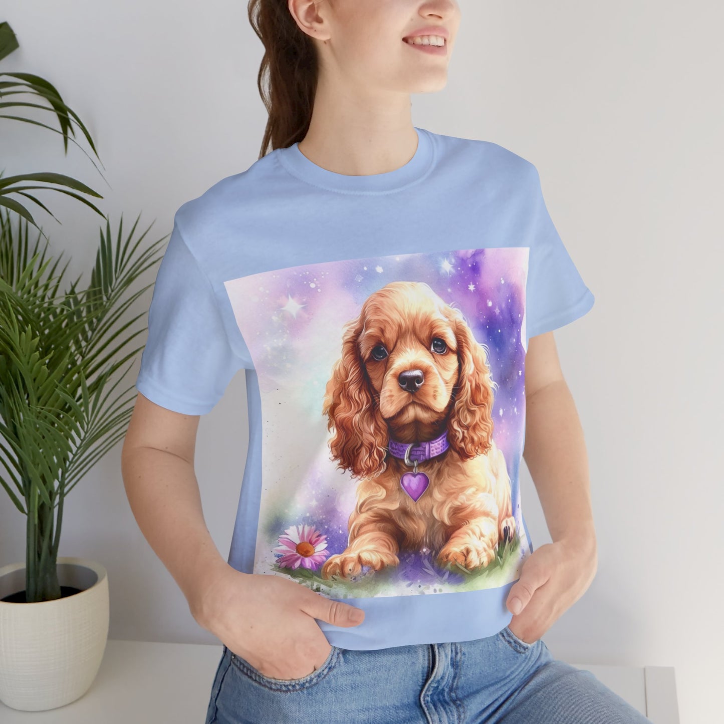 Cute Cocker Spaniel Unisex Jersey Short Sleeve Tee