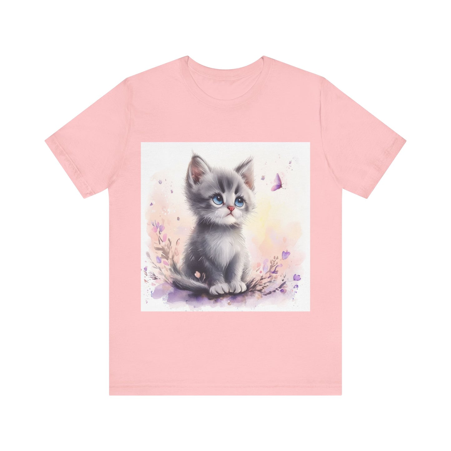 Butterfly Gray Kitten Unisex Jersey Short Sleeve Tee