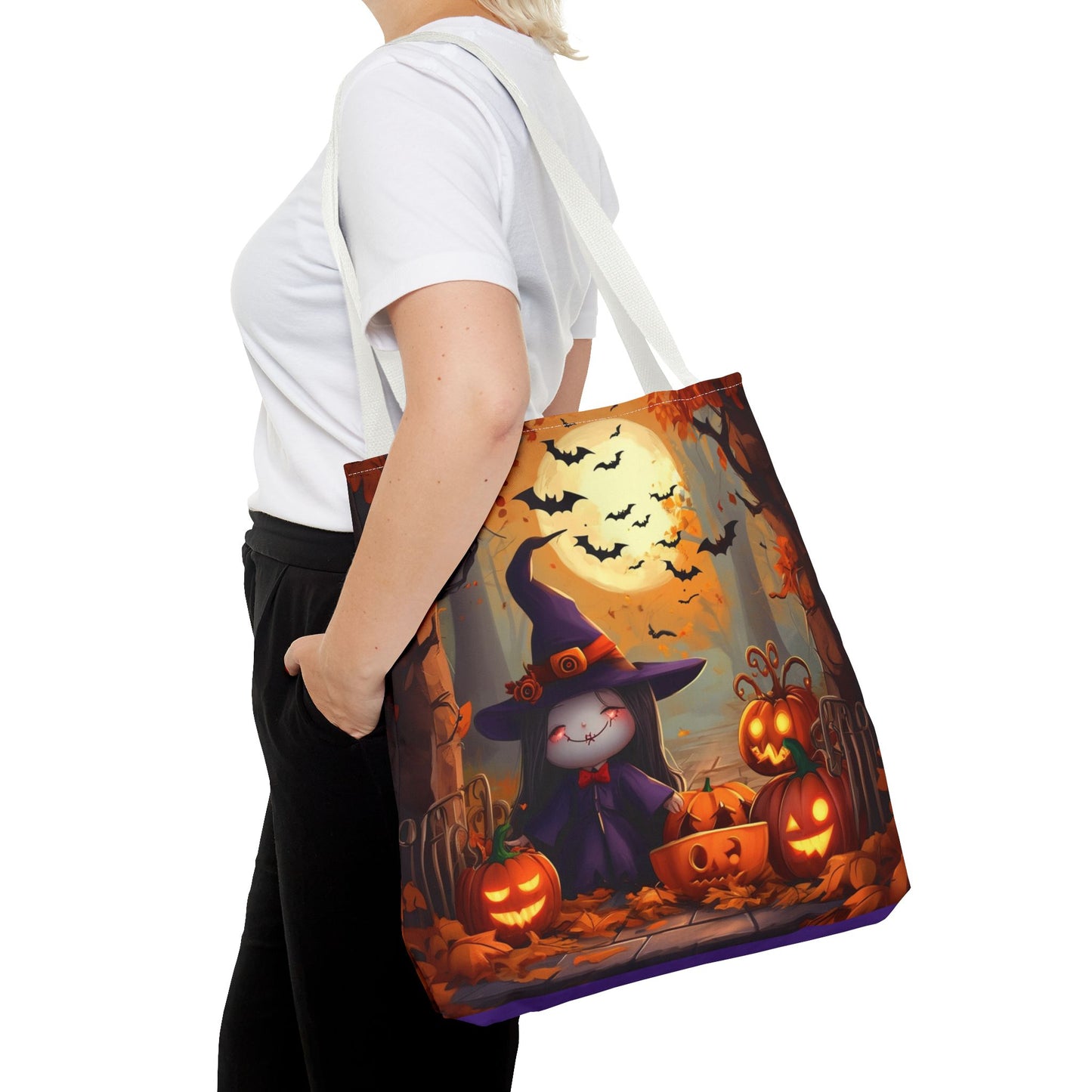 Spooky Cute Witch Tote Bag (AOP)