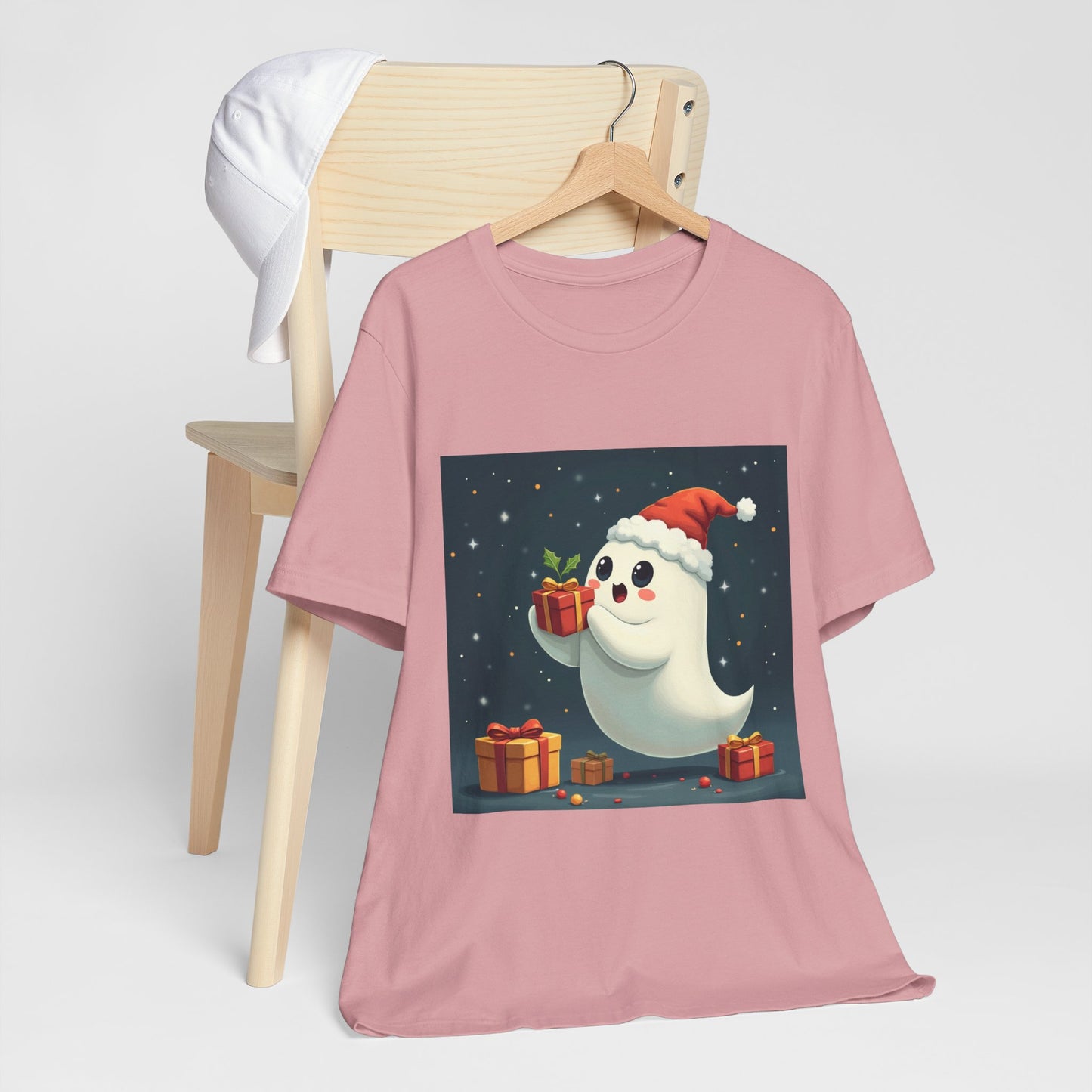 Cute Cartoon Present Ghost Unisex Jersey T-Shirt