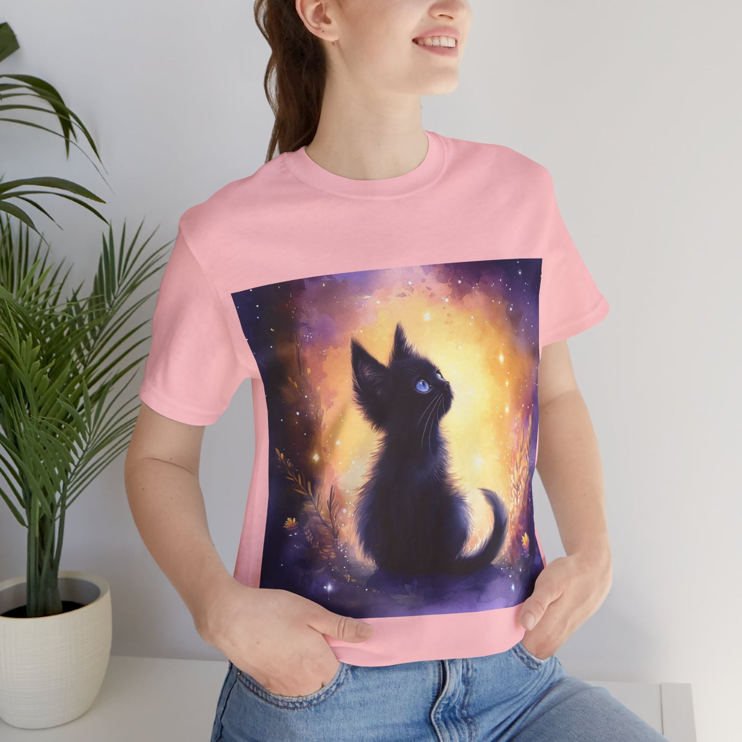 Galaxy Black Kitten Unisex Jersey Short Sleeve Tee