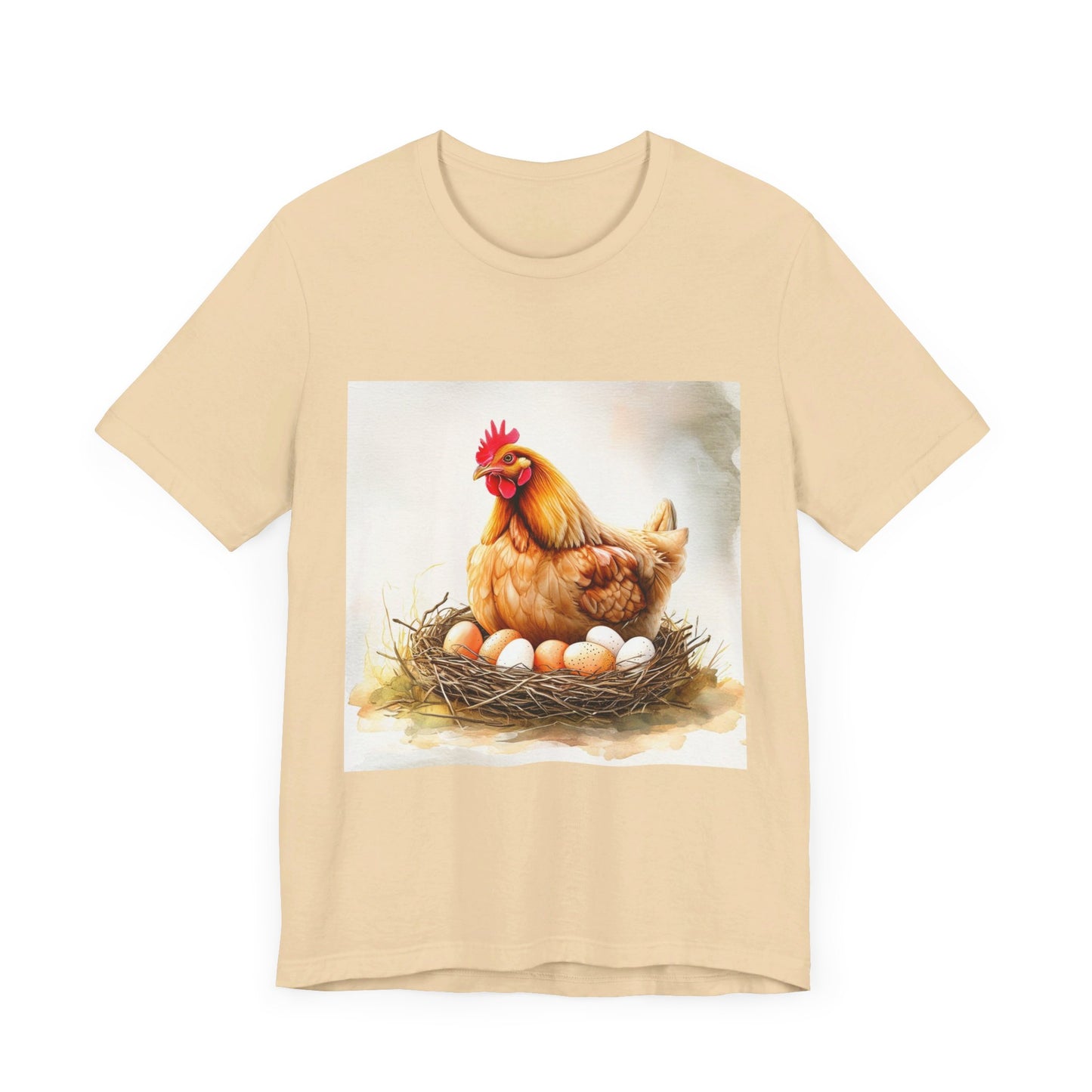 Hen Sitting on Eggs Unisex Jersey Short Sleeve Tee