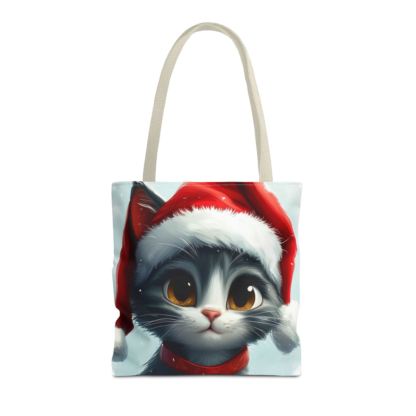 Adorable Festive Gray Cat Tote Bag (AOP)