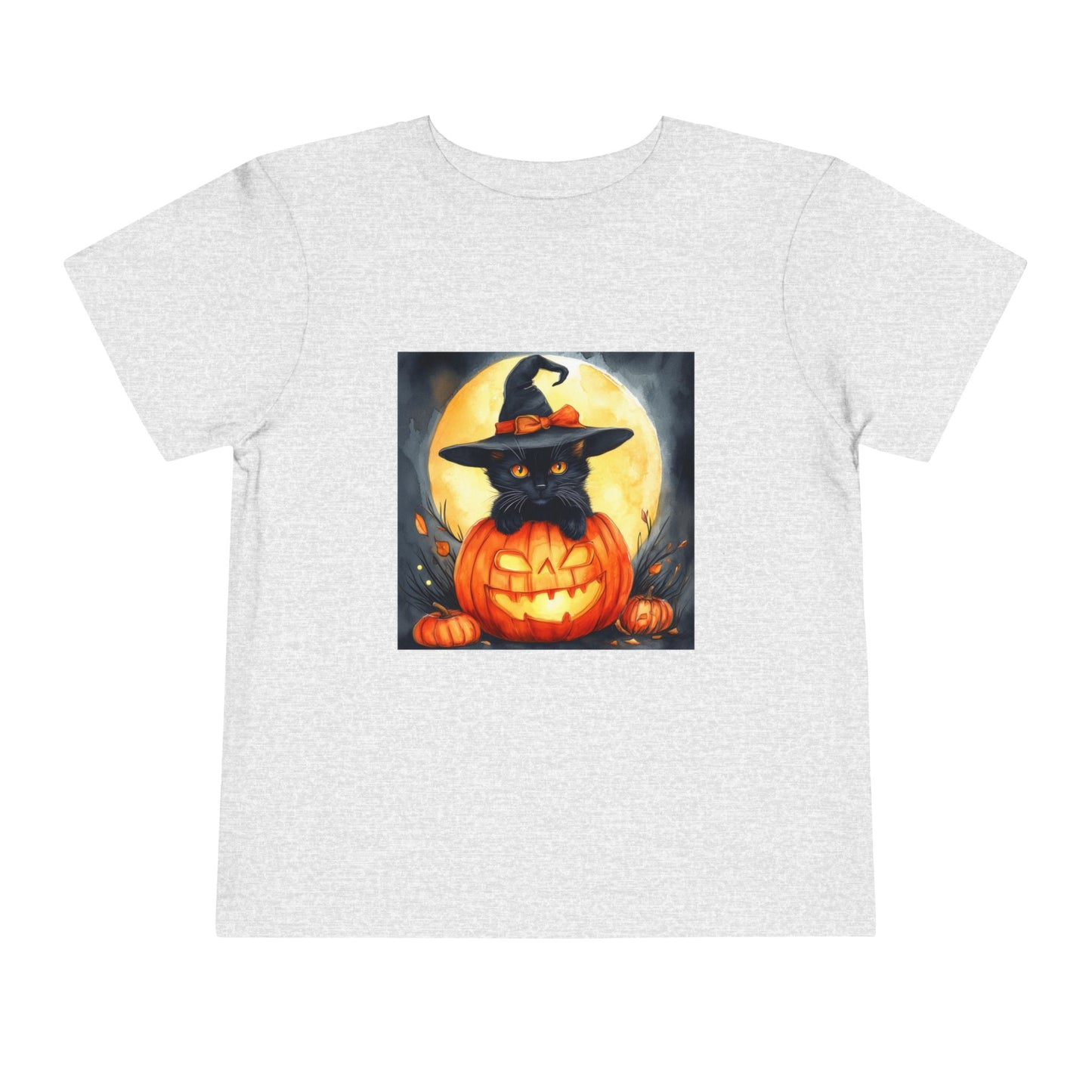 Cat In a Jack O' Lantern Toddler Short Sleeve Tee